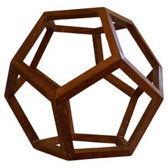 Danish Modern Solid Walnut Geometric Unique Sculpture Hand Made 