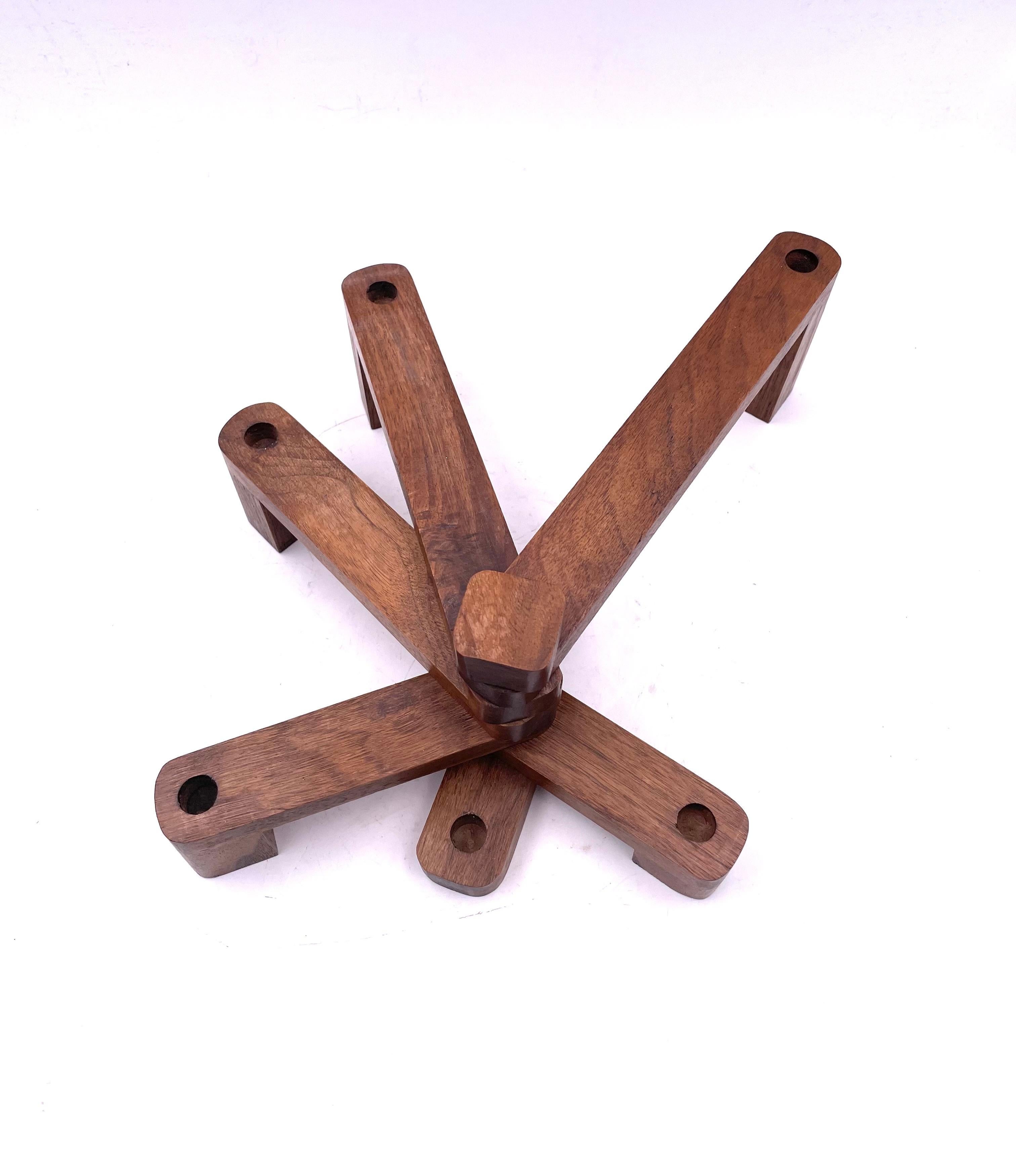 Mid-20th Century Danish Modern Solid Walnut Mid-Century Articulating Candleholder For Sale