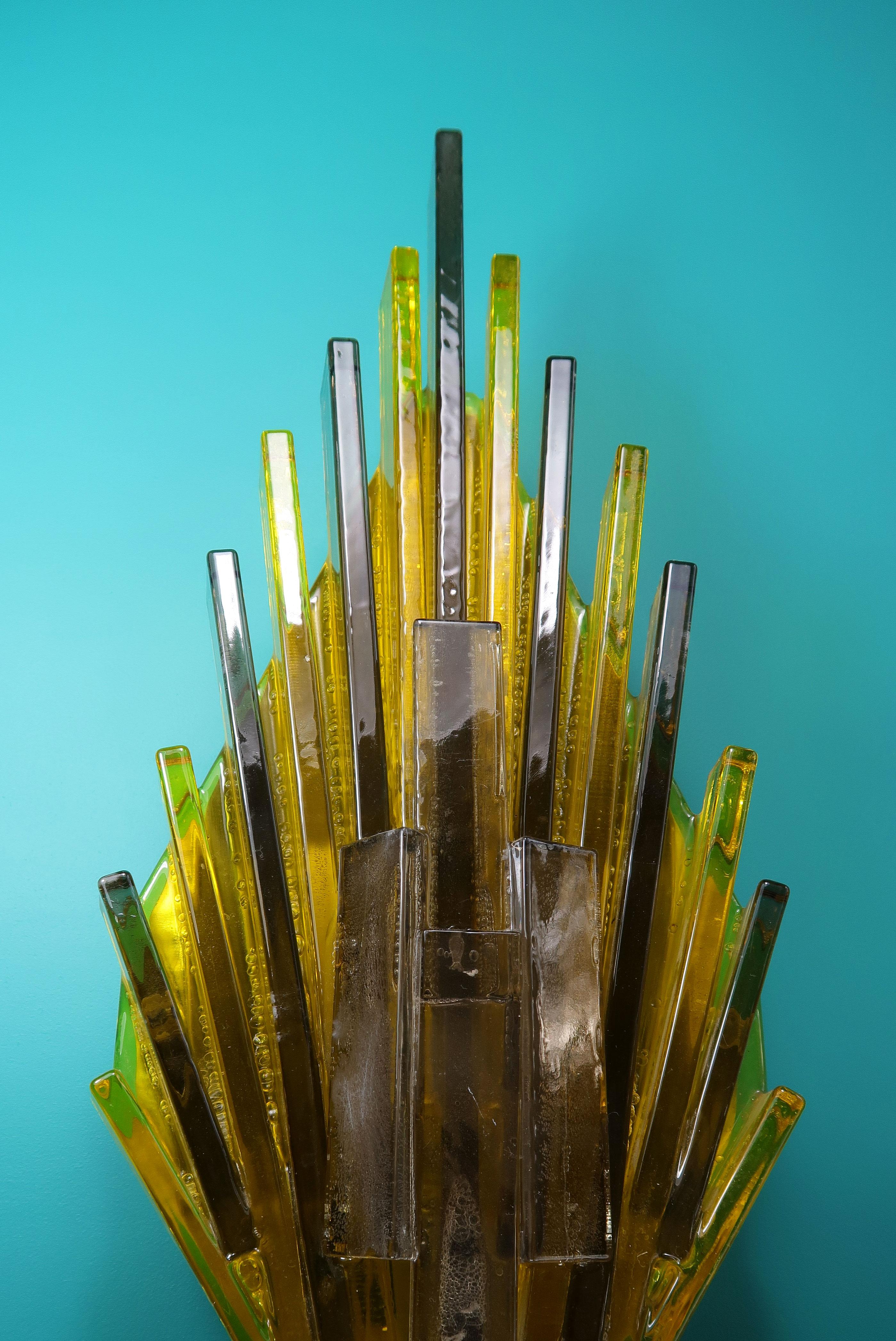 20ième siècle Applique murale flamme jaune Claus Bolby de l'ère spatiale, 1970 en vente