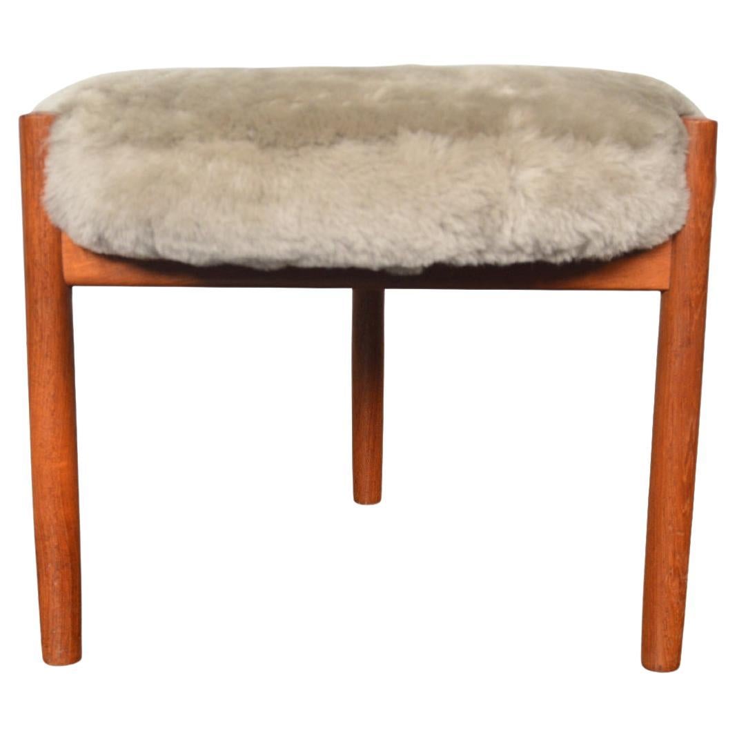 Danish Modern Spottrup Ottoman in Shearling Wool