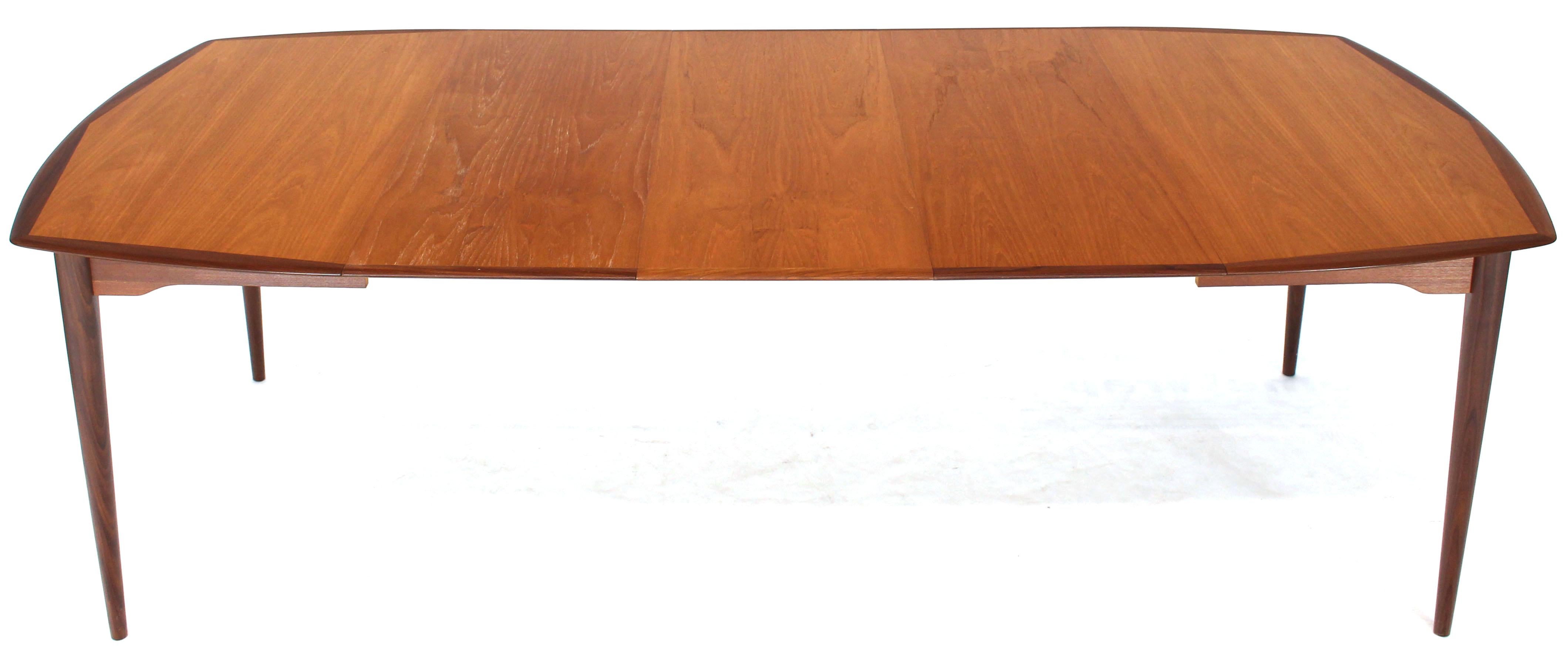 Danish Modern Square Two-Tone Teak Dining Table with 3 Leaves 1