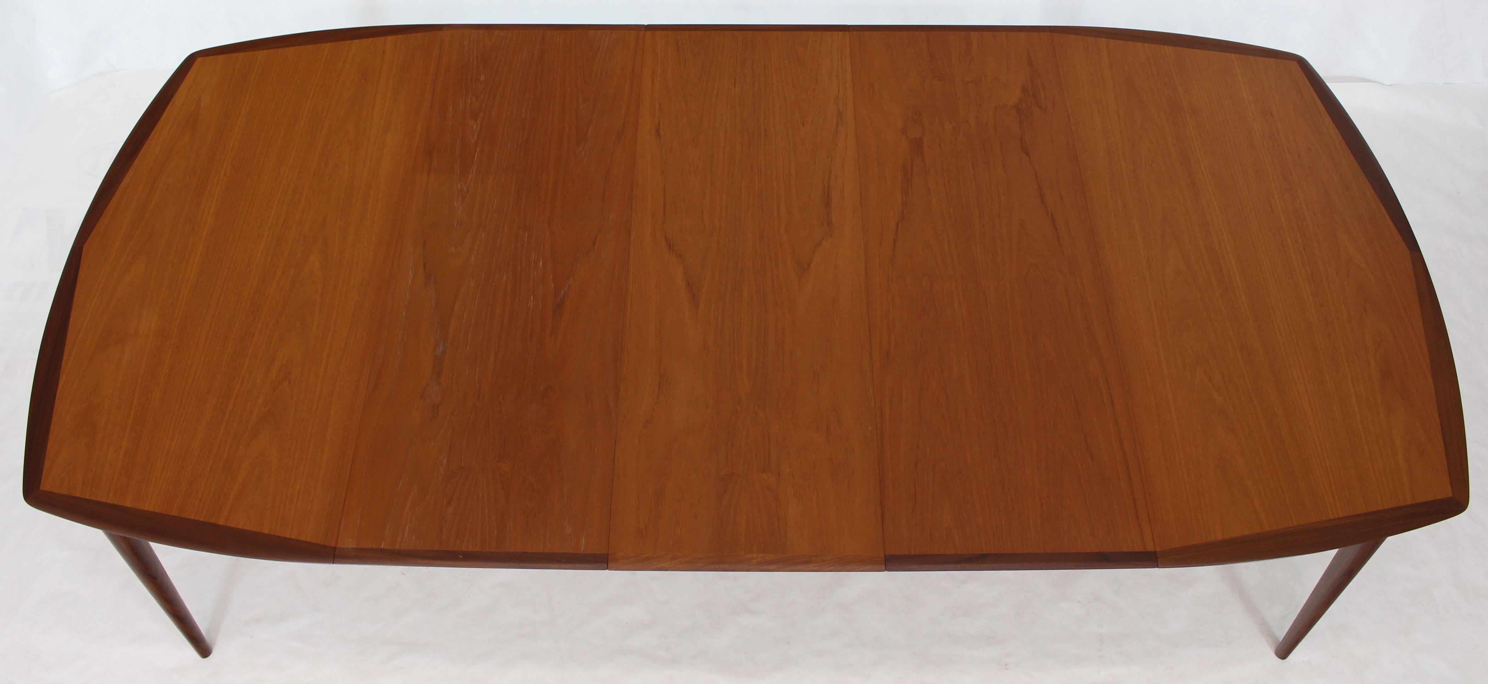 Danish Modern Square Two-Tone Teak Dining Table with 3 Leaves 2