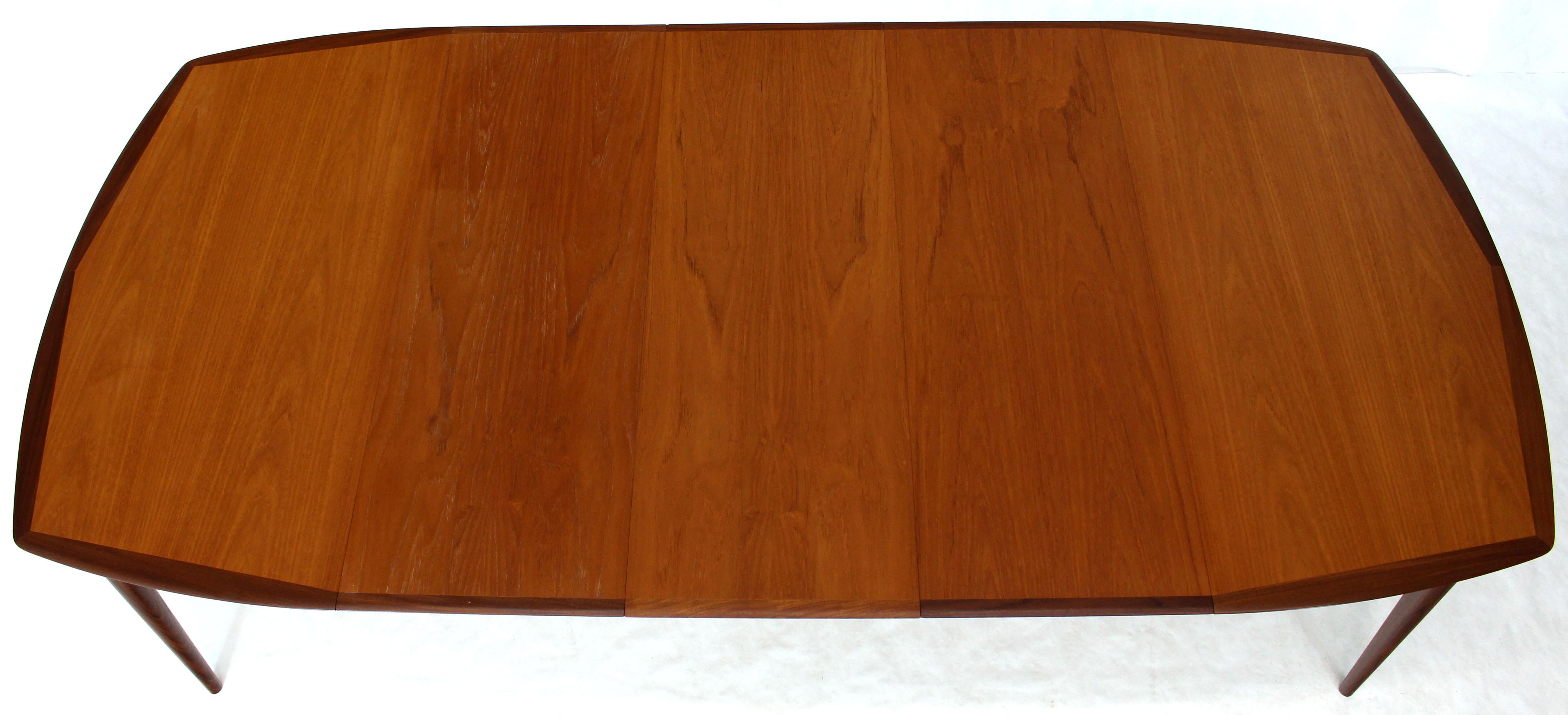 Danish Modern Square Two-Tone Teak Dining Table with 3 Leaves 3