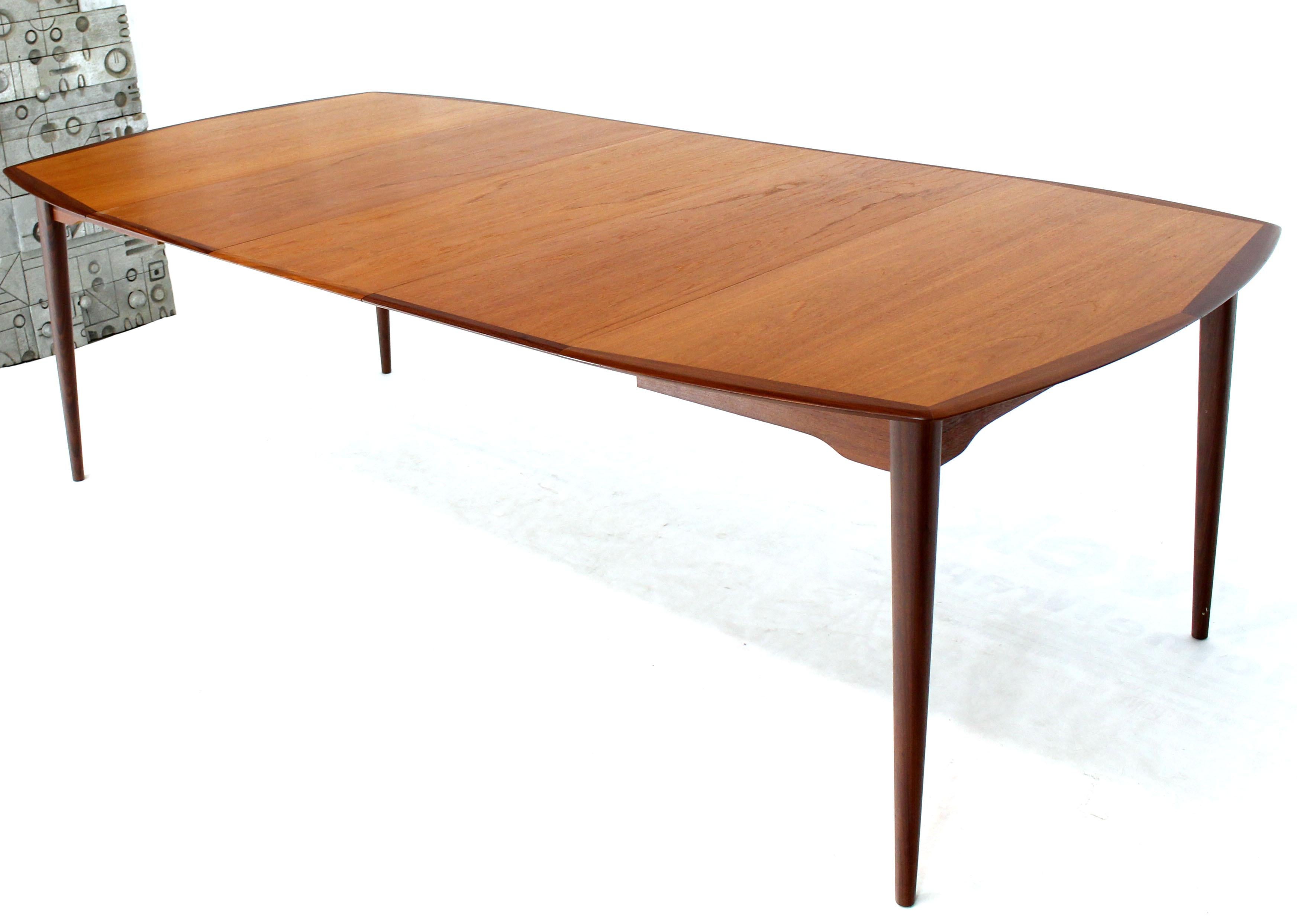 Danish Modern Square Two-Tone Teak Dining Table with 3 Leaves 4