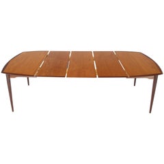 Danish Modern Square Two-Tone Teak Dining Table with 3 Leaves