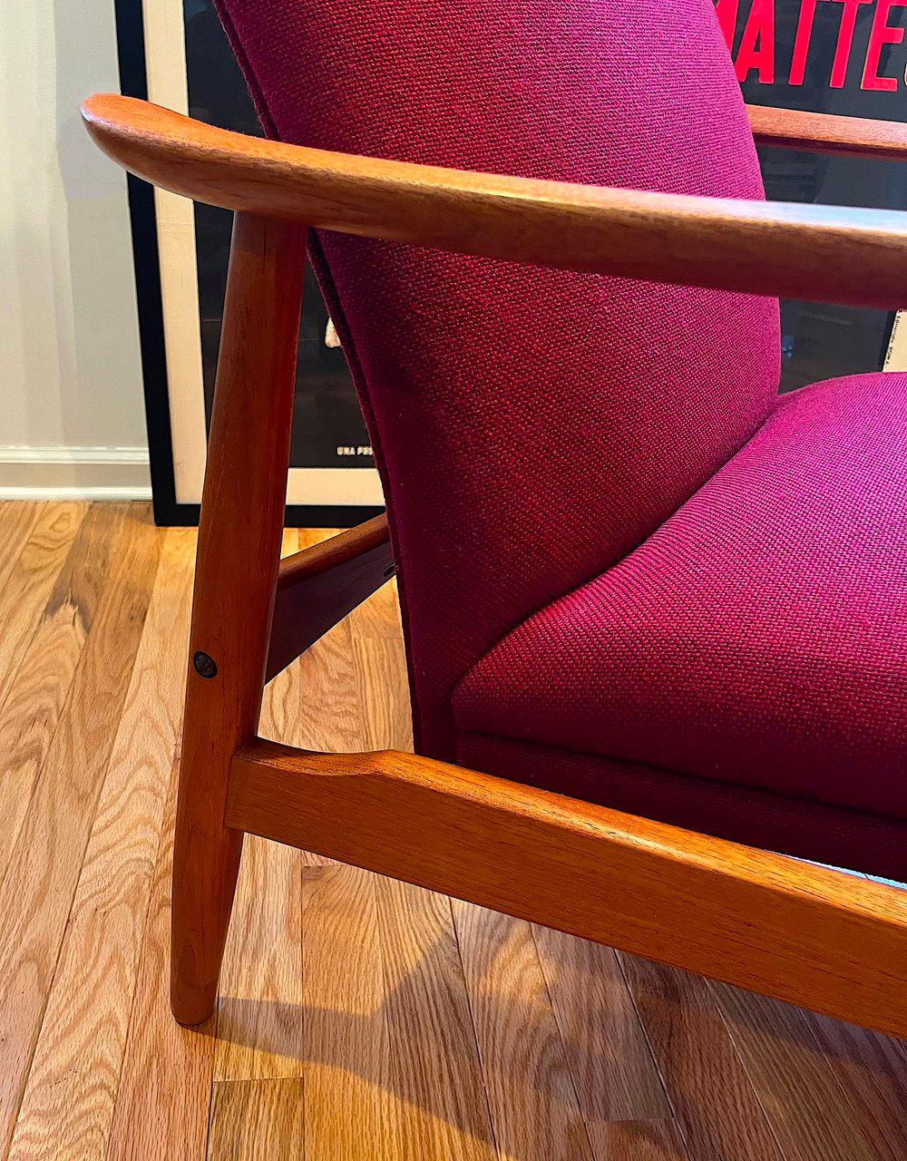 Mid-Century Modern Danish Modern Søren Ladefoged Reclining Teak Lounge Chair and Ottoman For Sale