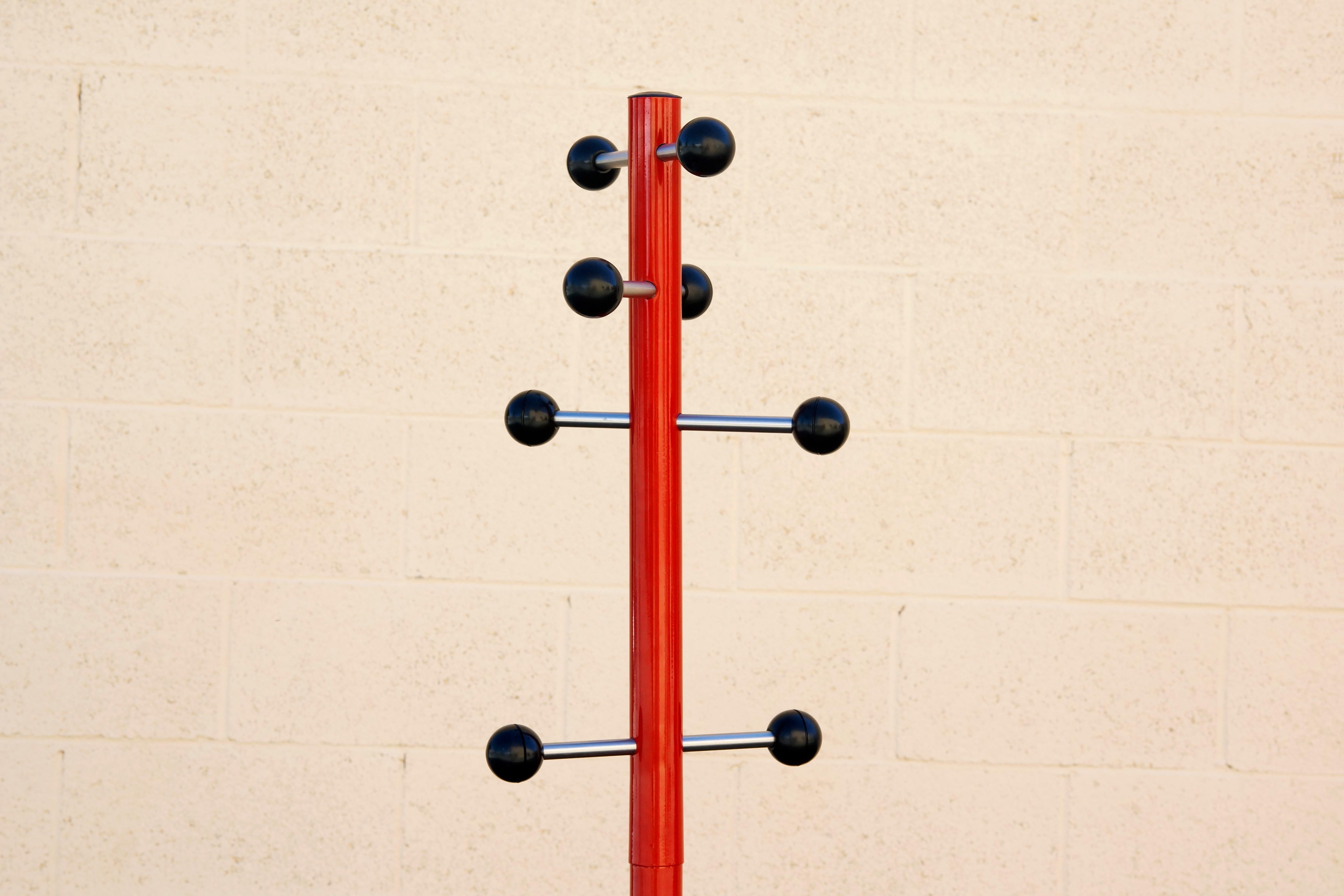 Powder-Coated Danish Modern Standing Coat Rack with Modular Arms, 1980s