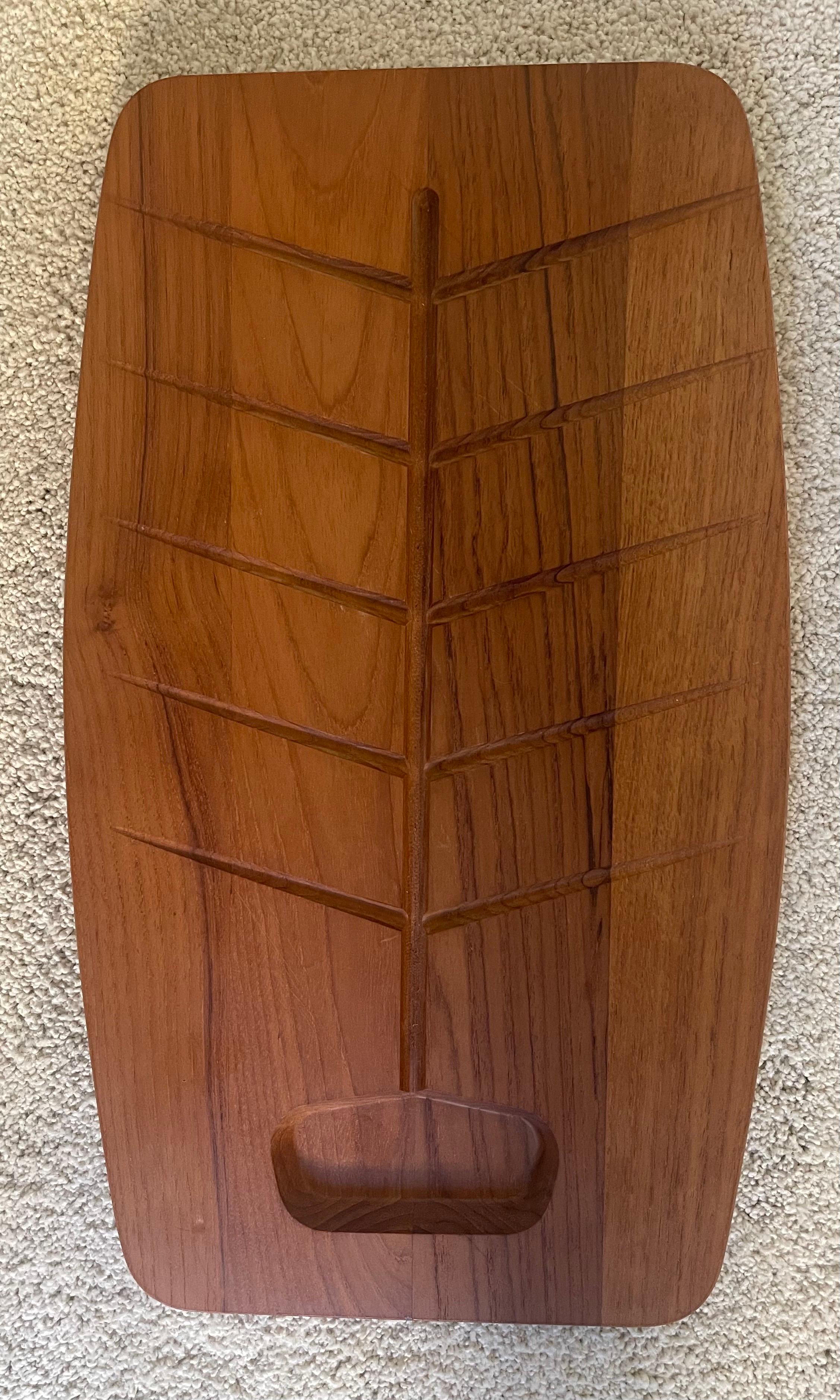 20th Century Danish Modern Staved Teak Carving / Cutting Board For Sale