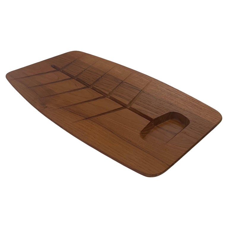 Danish Modern Staved Teak Carving / Cutting Board For Sale at 1stDibs
