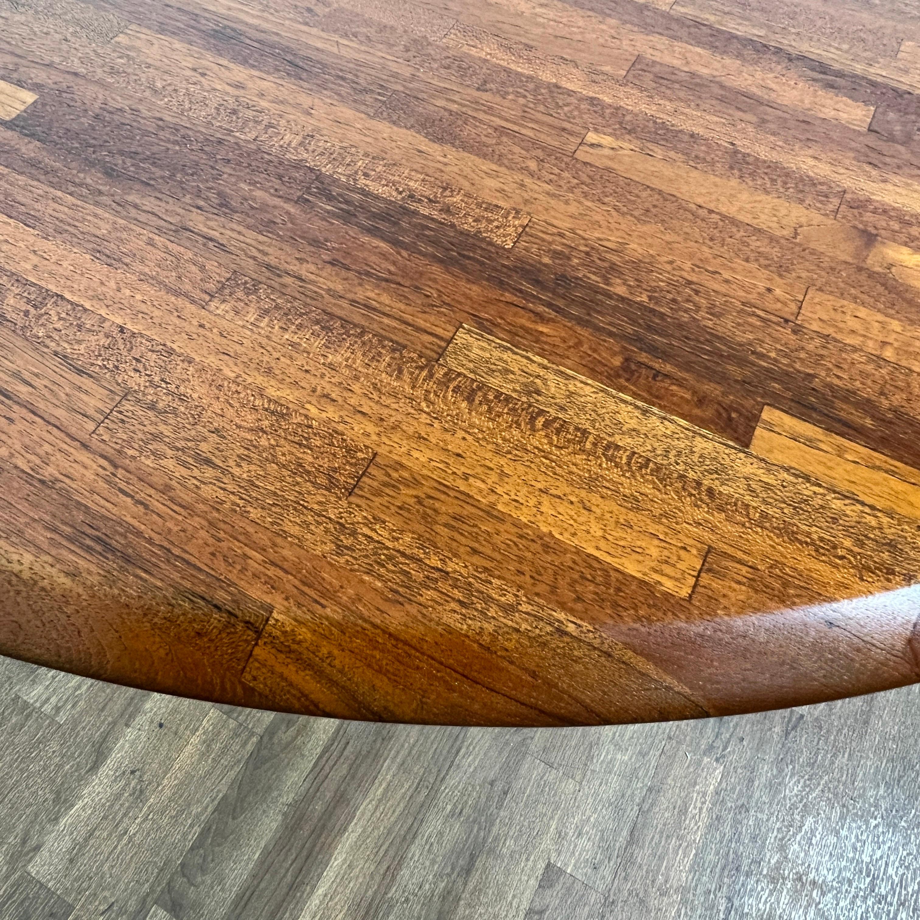 Danish Modern Staved Teak Dining Table Circa 1970s In Good Condition For Sale In Peabody, MA