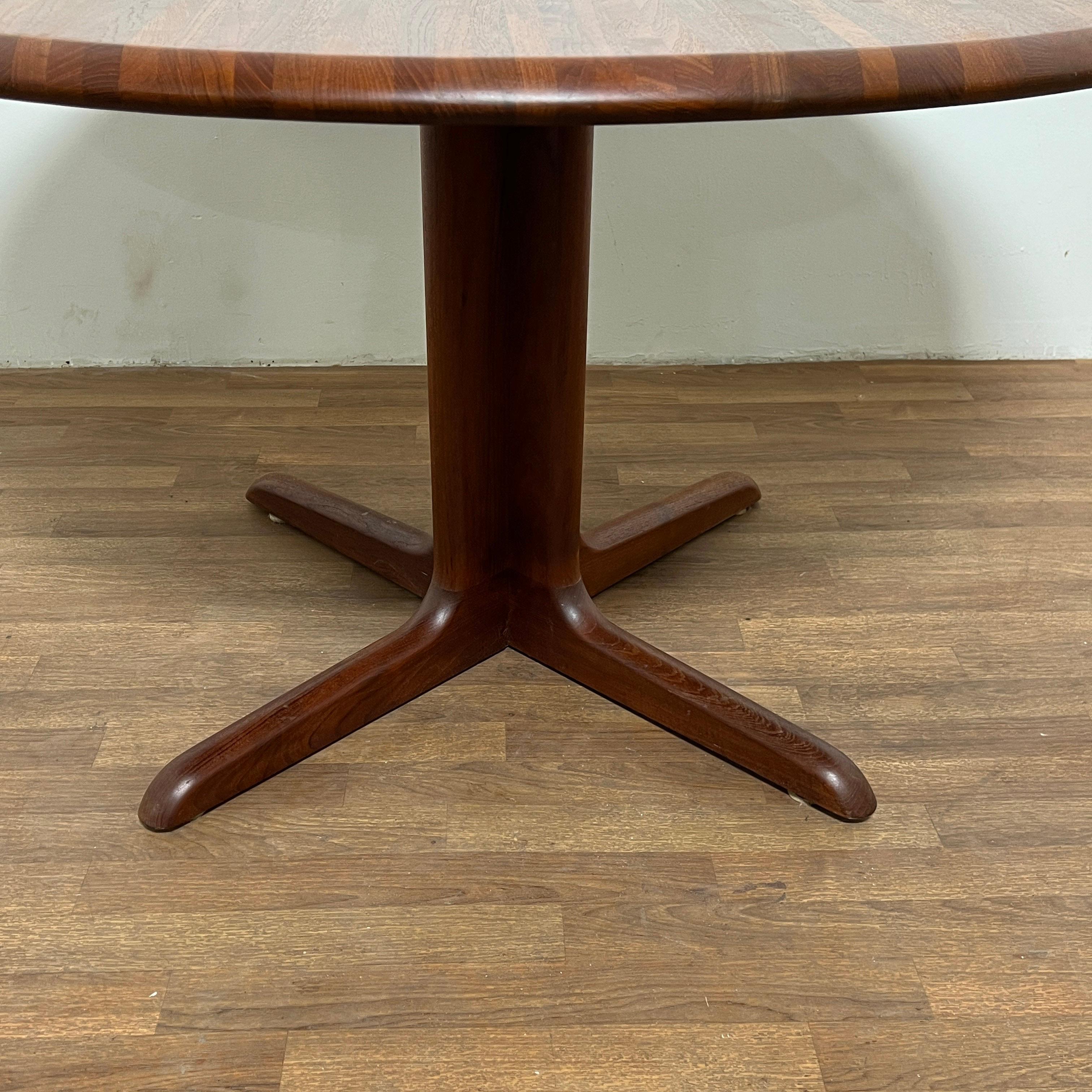 Late 20th Century Danish Modern Staved Teak Dining Table Circa 1970s For Sale