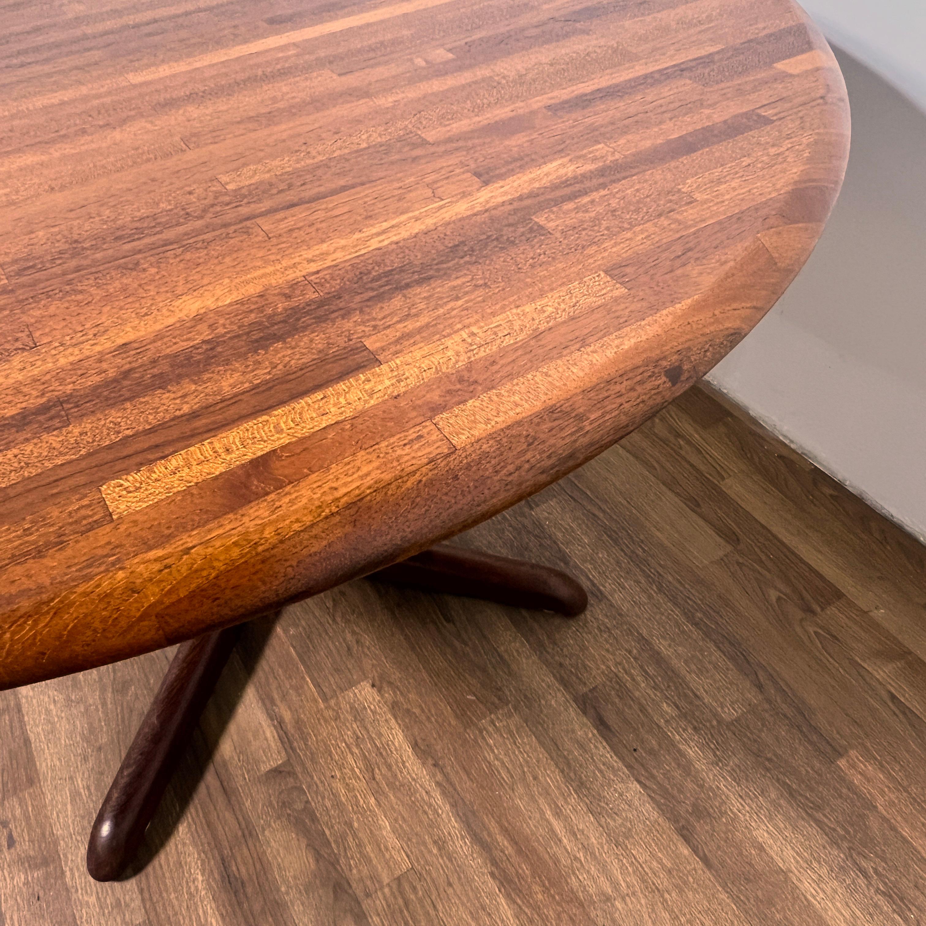 Danish Modern Staved Teak Dining Table Circa 1970s For Sale 1