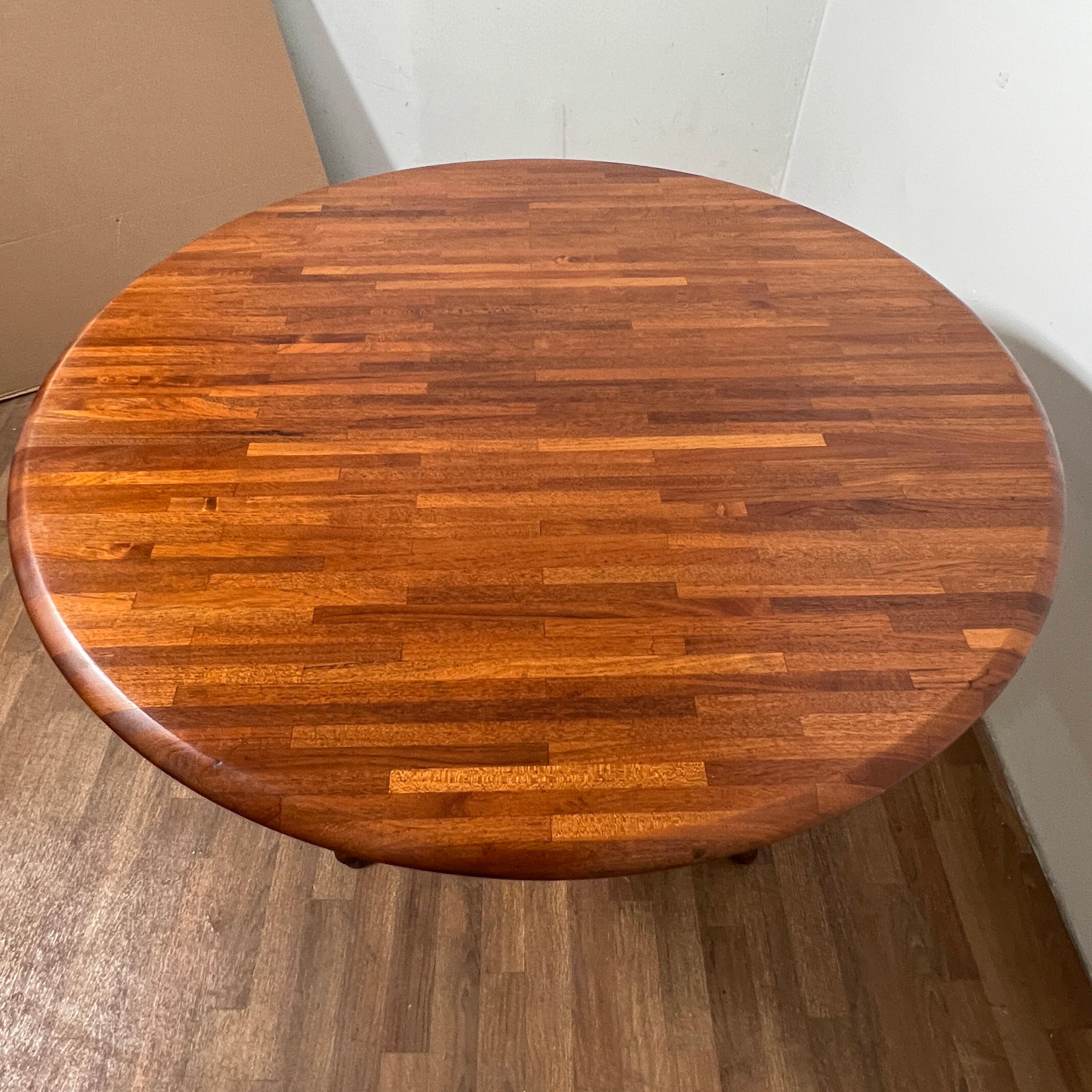 Danish Modern Staved Teak Dining Table Circa 1970s For Sale 2