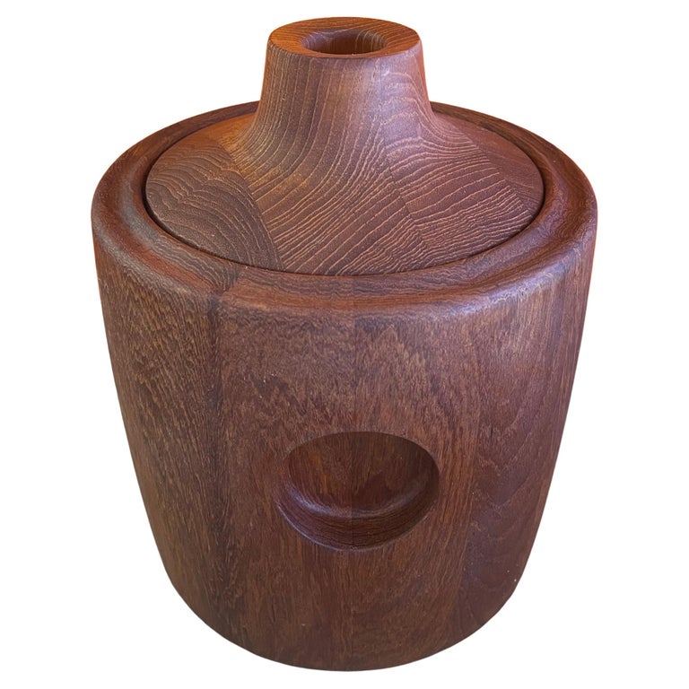 Danish Modern Staved Teak Ice Bucket by Henning Koppel for Jensen For Sale at 1stDibs
