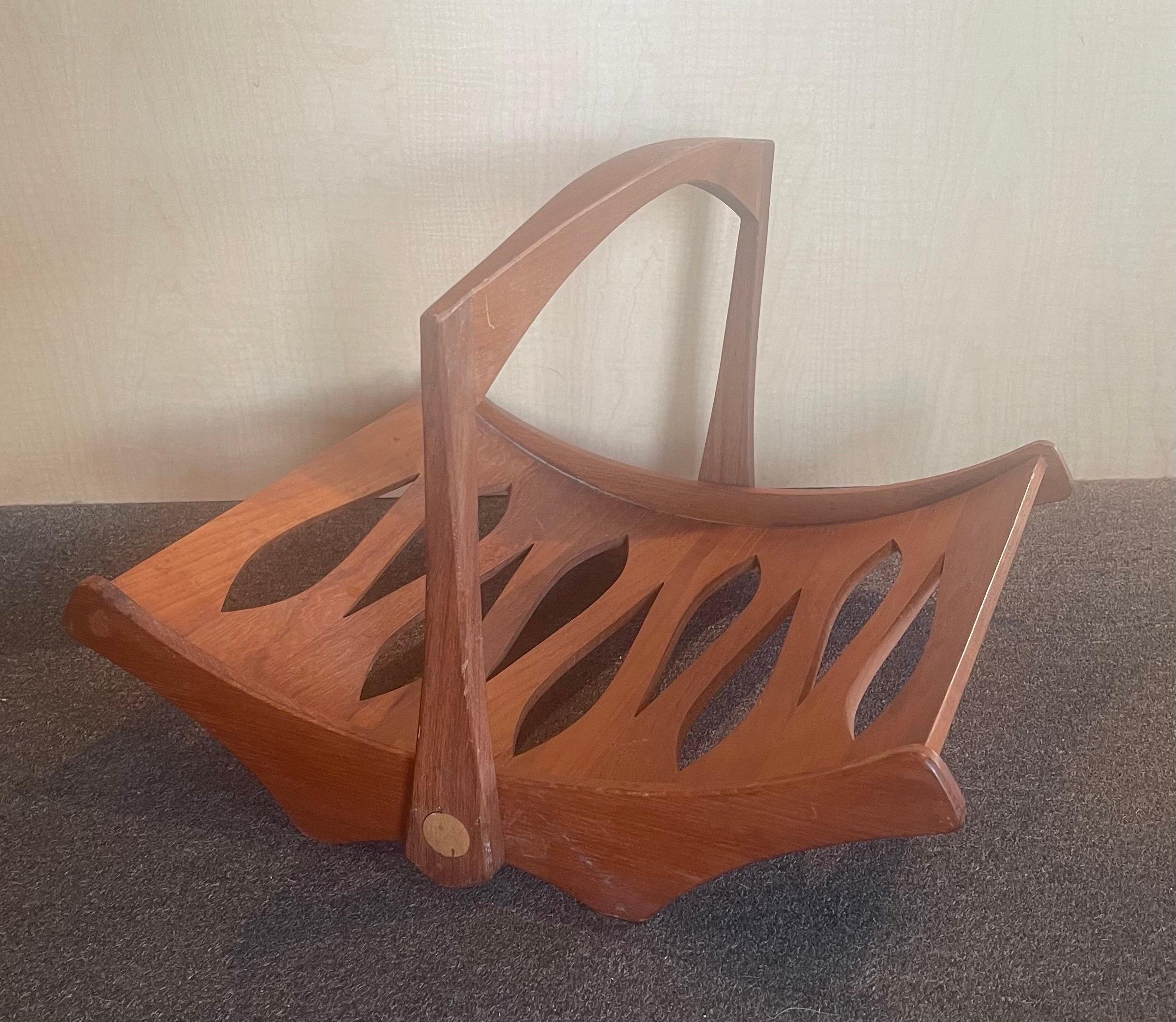 Mid-Century Modern Danish Modern Staved Teak Magazine Holder by Jens Quistgaard for Dansk For Sale