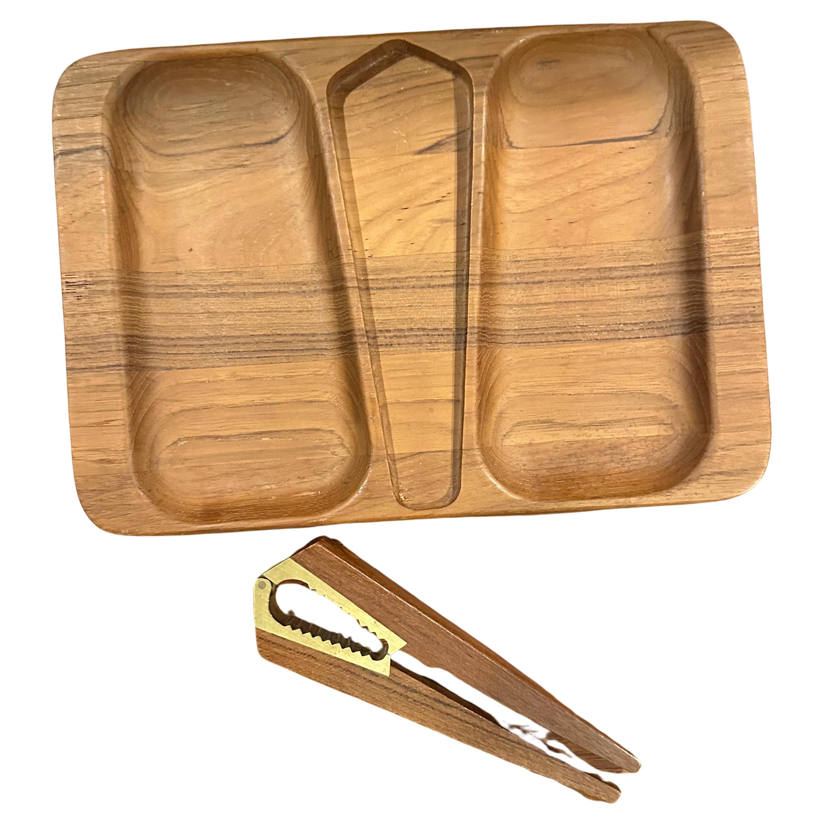 Cascanueces y cuenco daneses modernos de madera de teca por Flemming Digsmed para Nissen Danés en venta