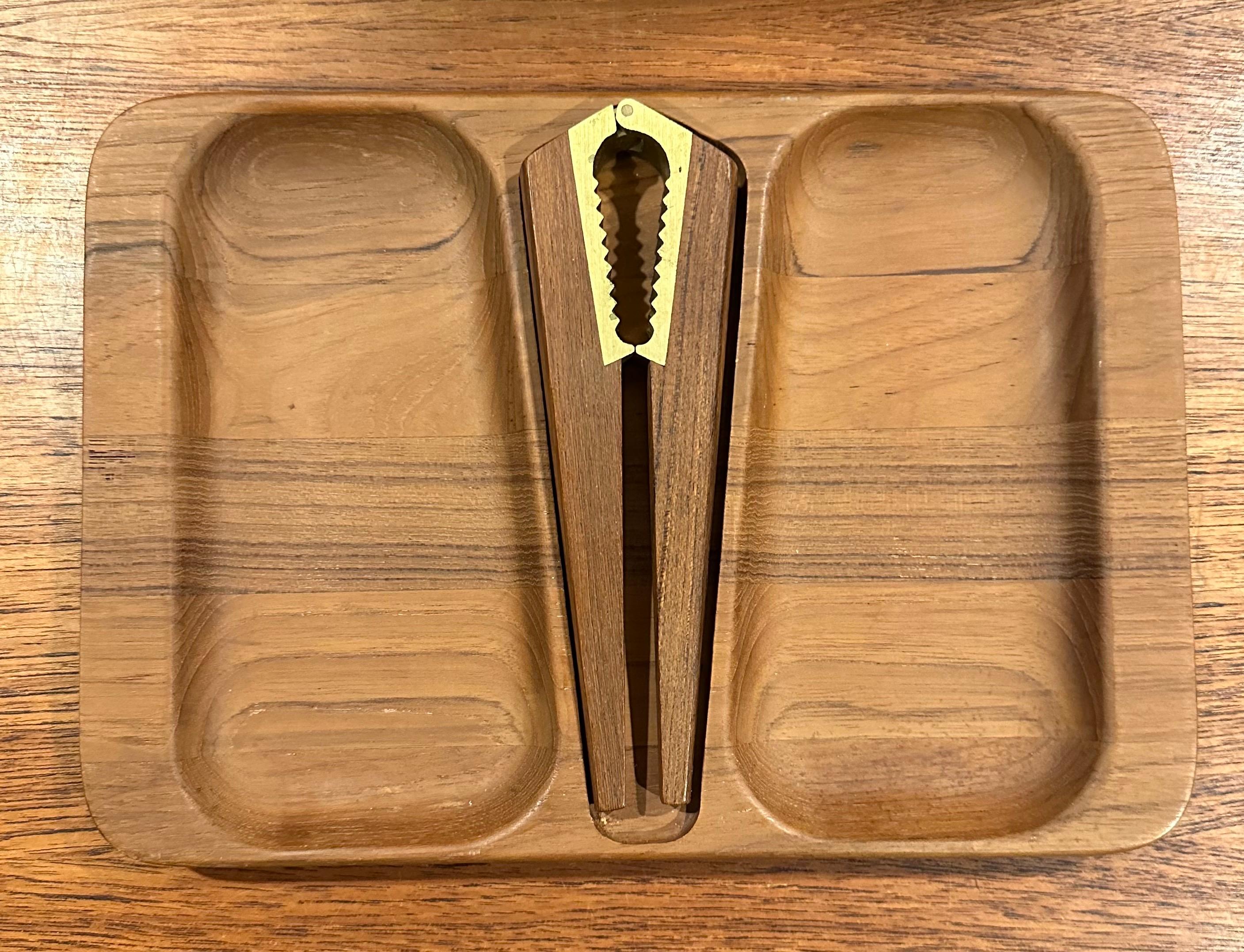 Cascanueces y cuenco daneses modernos de madera de teca por Flemming Digsmed para Nissen siglo XX en venta