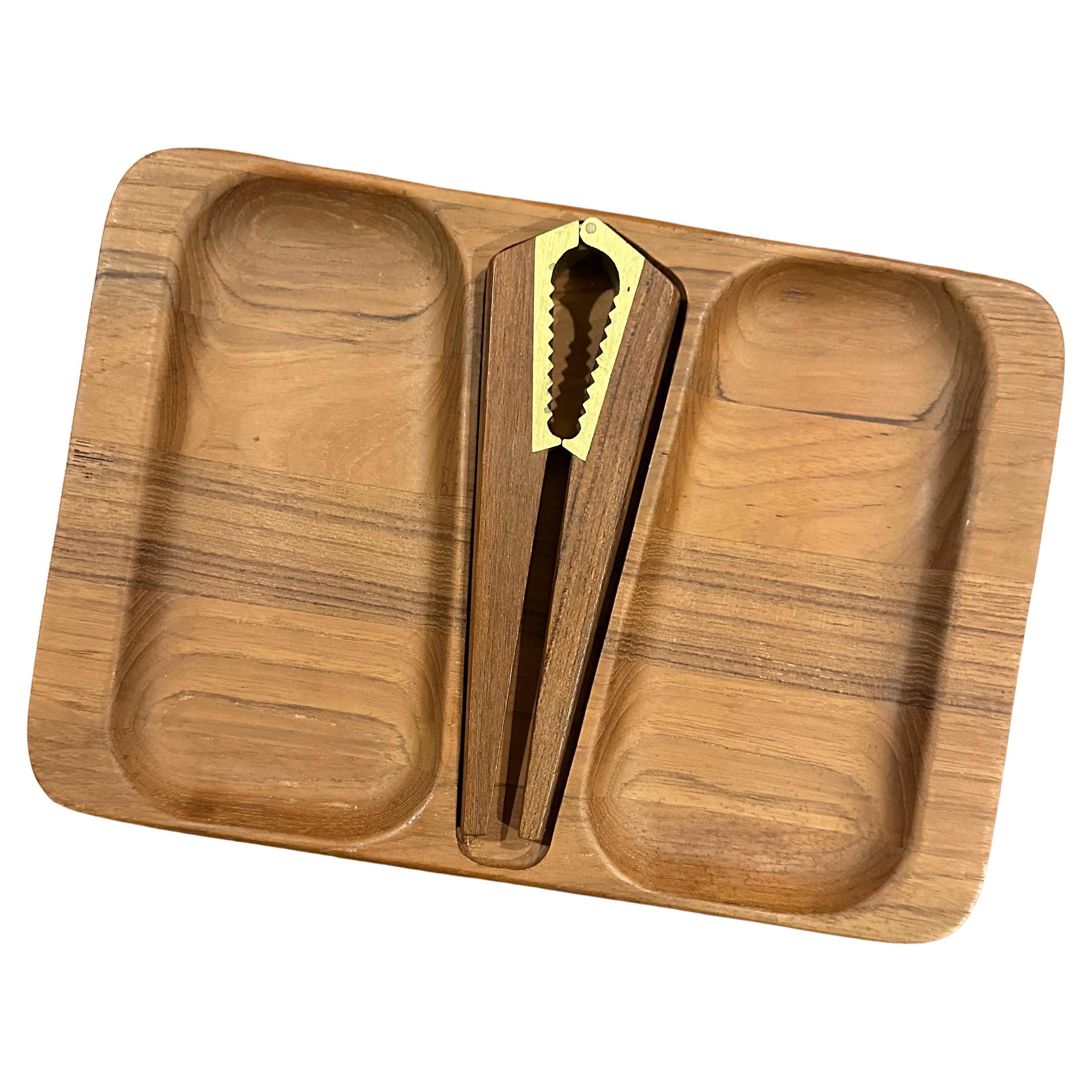 Danish Modern Staved Teak Nutcracker & Bowl by Flemming Digsmed for Nissen