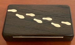Danish Modern Sterling and Bog Oak 'Footprint' Box, Attributed, Axel Salomonsen