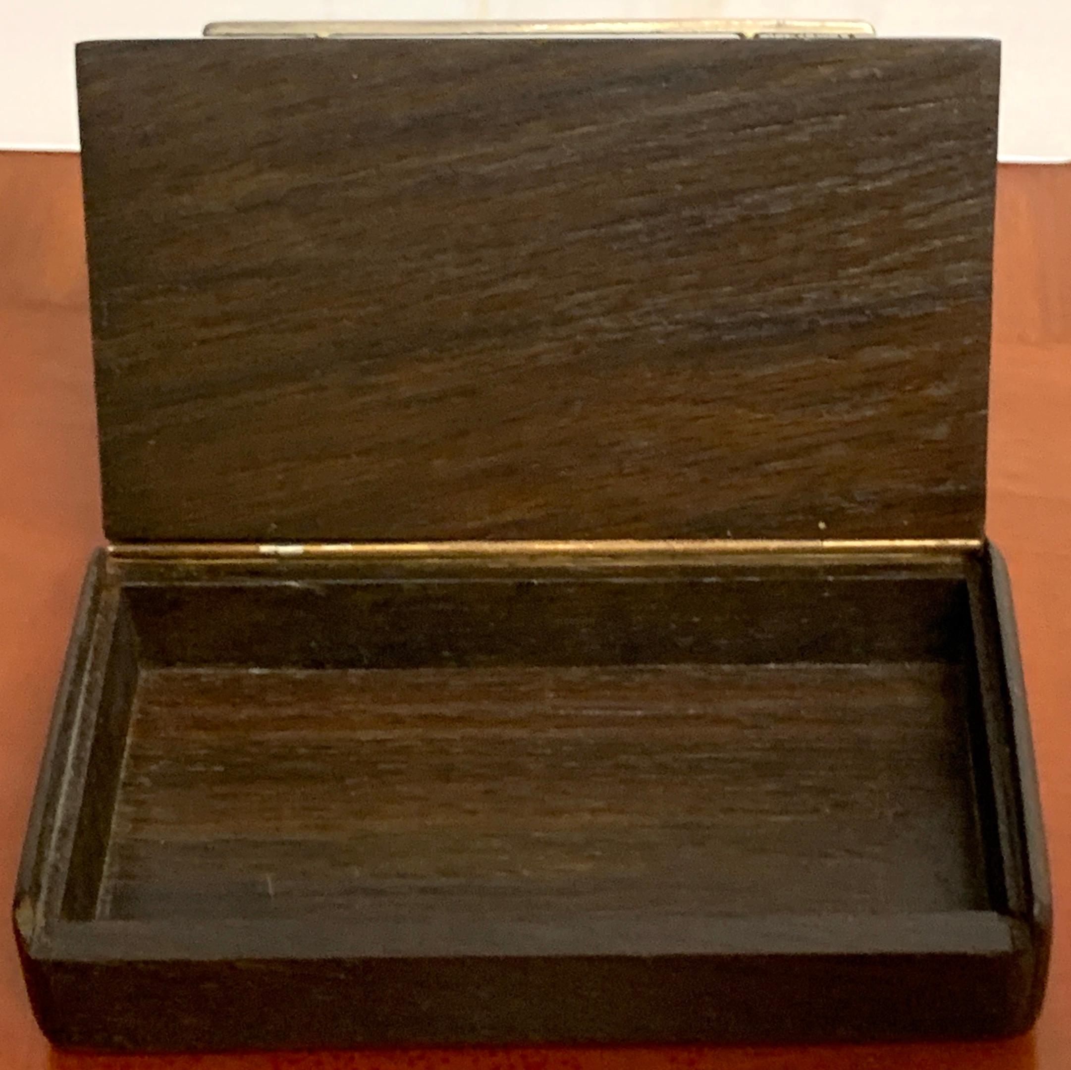 Sterling Silver Danish Modern Sterling and Bog Oak 'Footprint' Box, Attributed, Axel Salomonsen