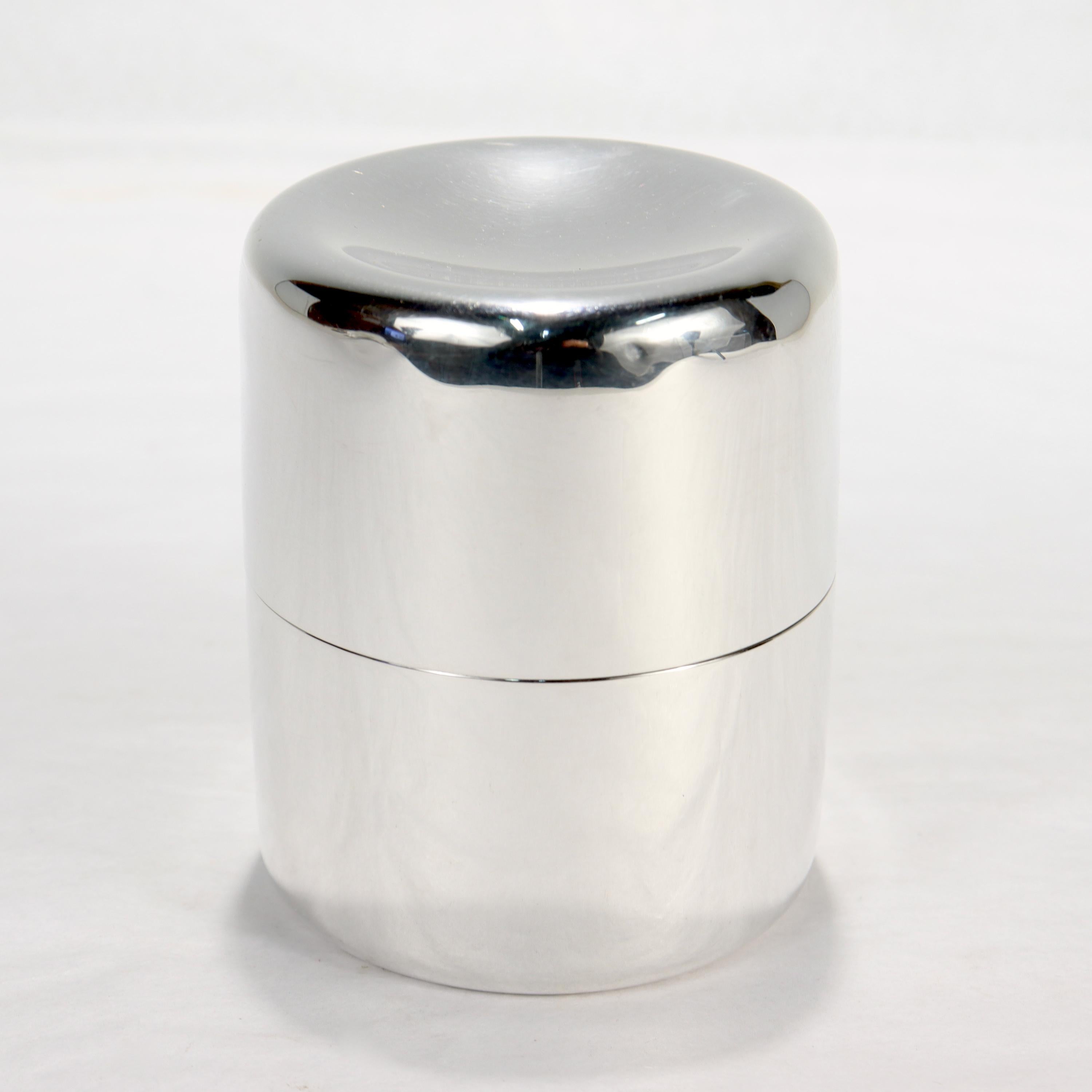 Danish Modern Sterling Silver Tea Caddy or Covered Box by Anton Michelsen 1