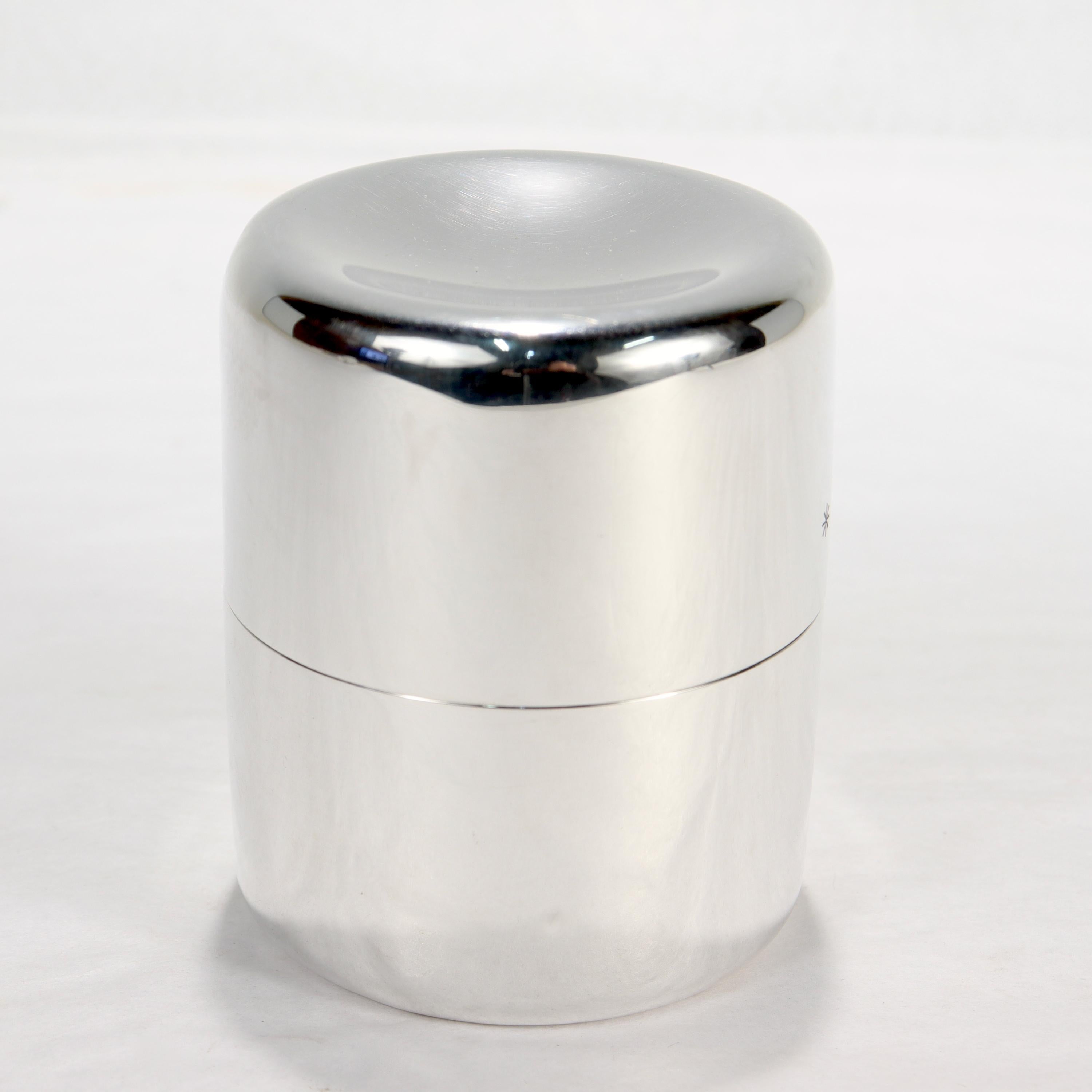 Danish Modern Sterling Silver Tea Caddy or Covered Box by Anton Michelsen 2