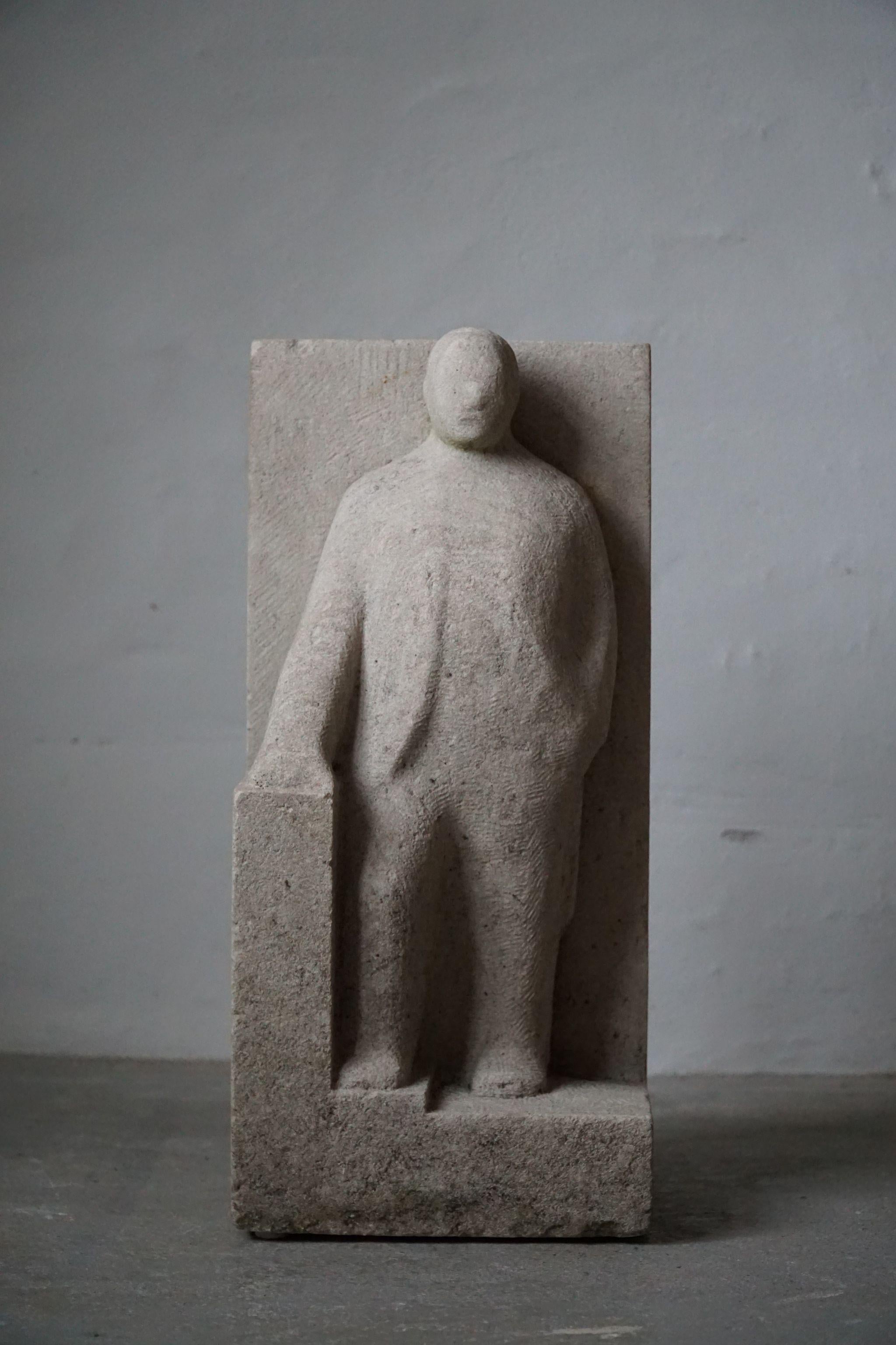 Late 20th Century Danish Modern Stone Figure, 