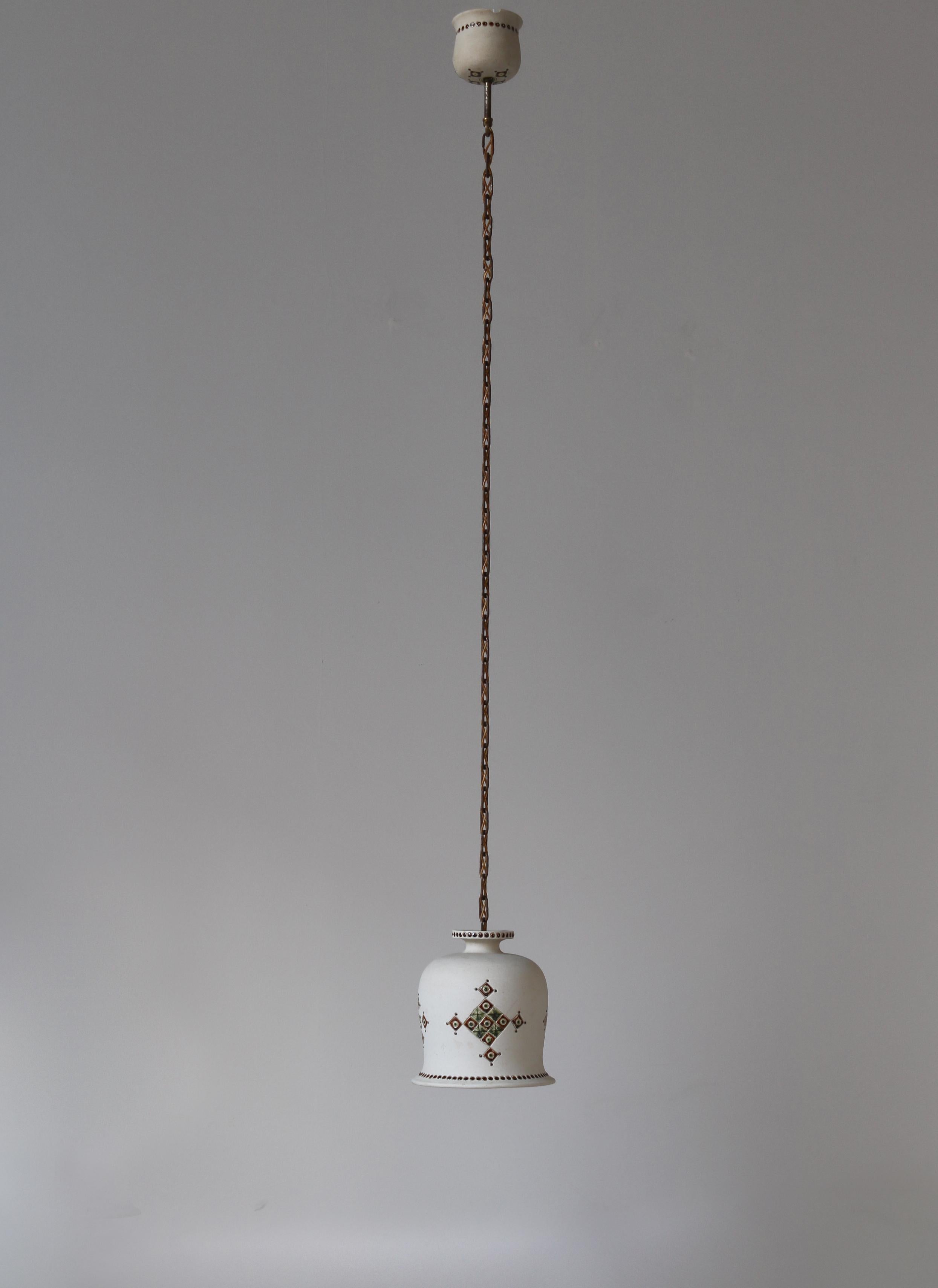 Danish Modern Stoneware Pendant Lamp by Still Keramik, 1960s For Sale 6