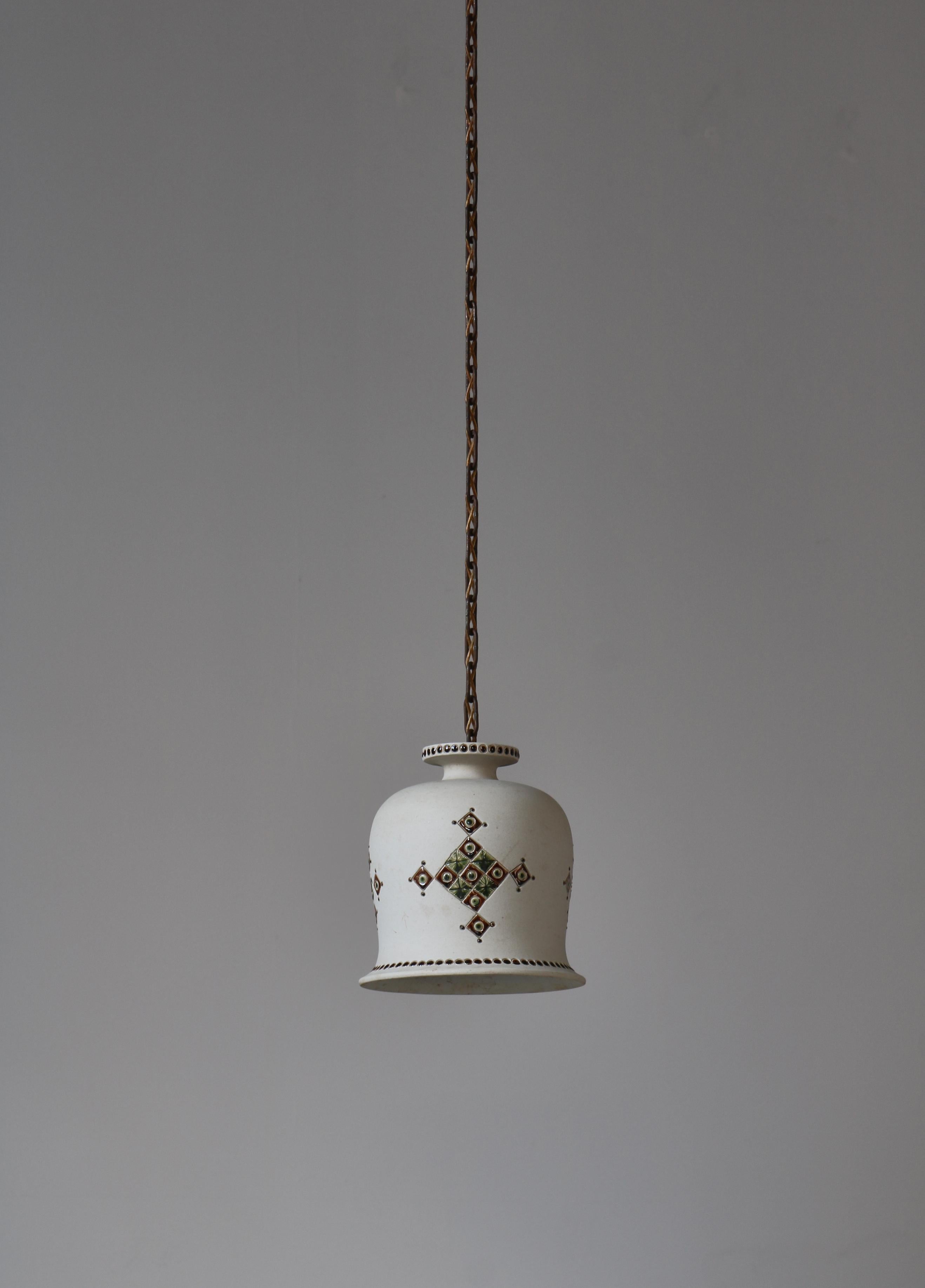 Danish Modern Stoneware Pendant Lamp by Still Keramik, 1960s For Sale 1