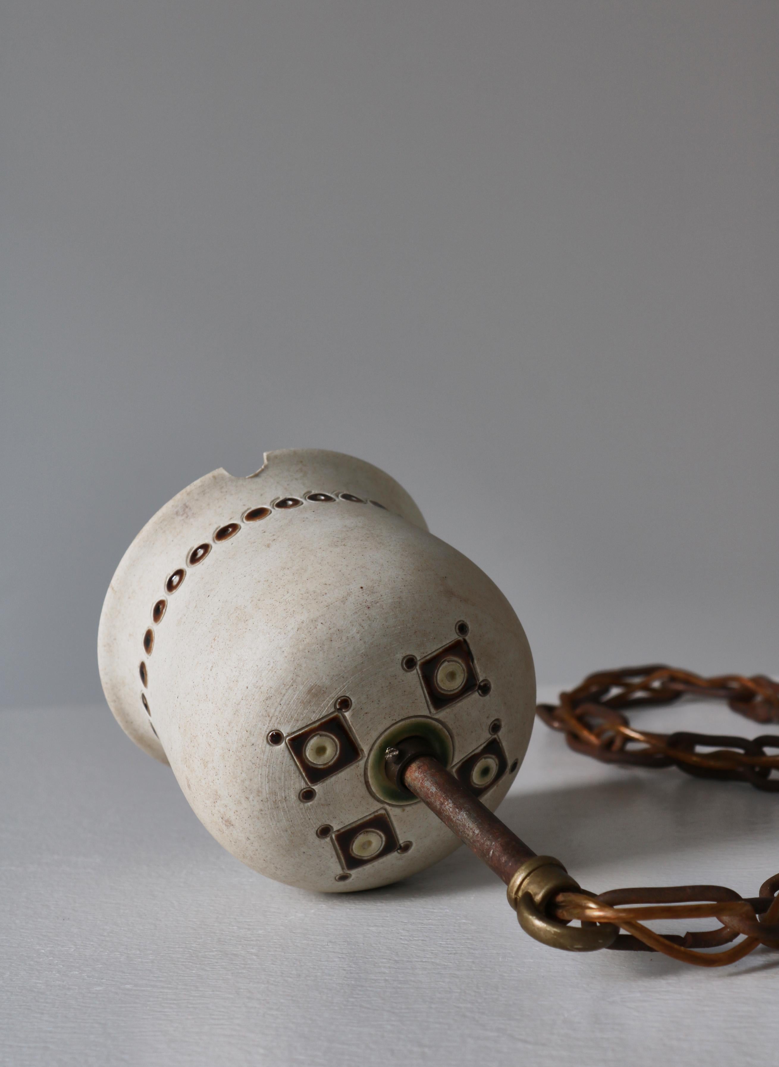 Danish Modern Stoneware Pendant Lamp by Still Keramik, 1960s For Sale 4