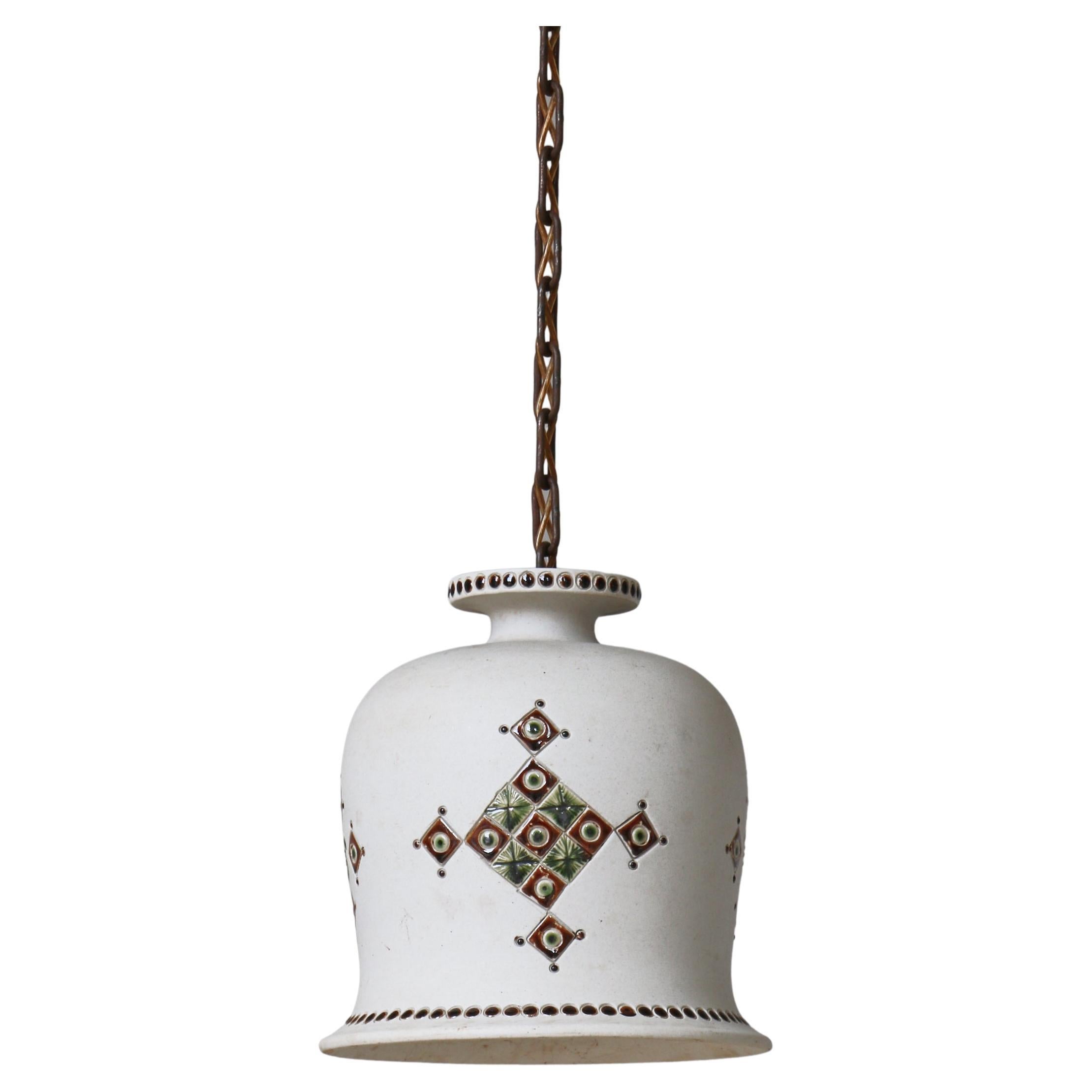 Danish Modern Stoneware Pendant Lamp by Still Keramik, 1960s For Sale