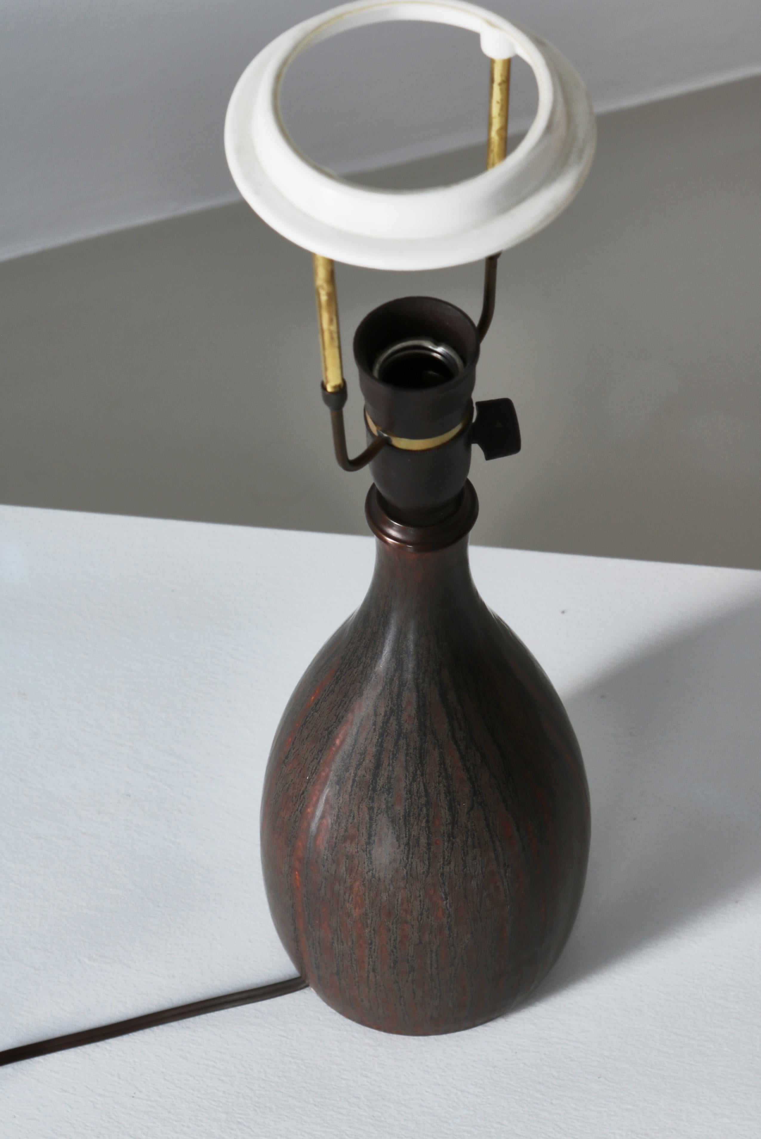 Danish Modern Stoneware Table Lamp by Saxbo,  Eva Staehr-Nielsen, Denmark, 1940s For Sale 6