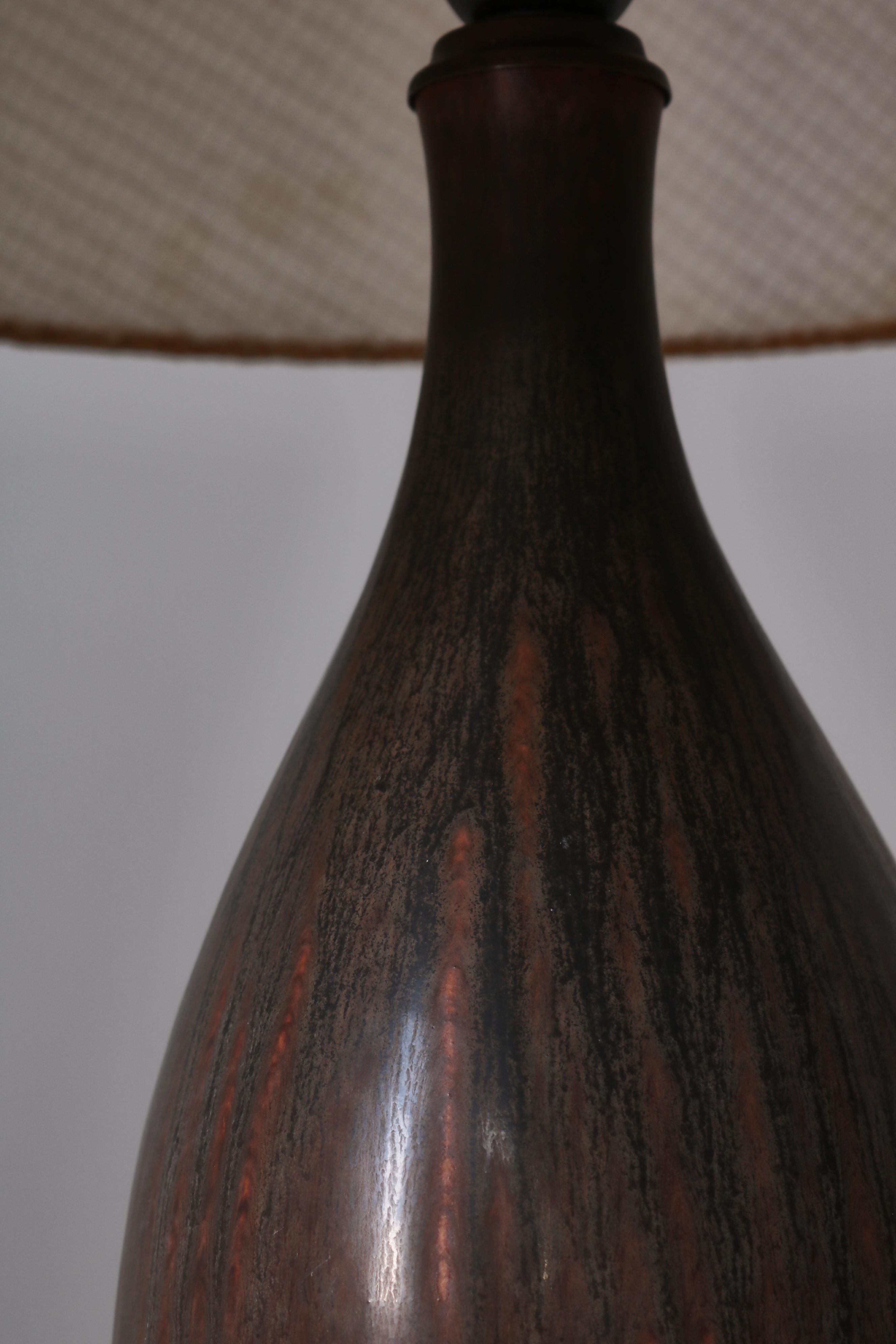 Danish Modern Stoneware Table Lamp by Saxbo,  Eva Staehr-Nielsen, Denmark, 1940s For Sale 1