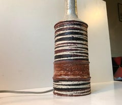 Danish Modern Stoneware Table Lamp 'Tribal' by Jette Hellerøe