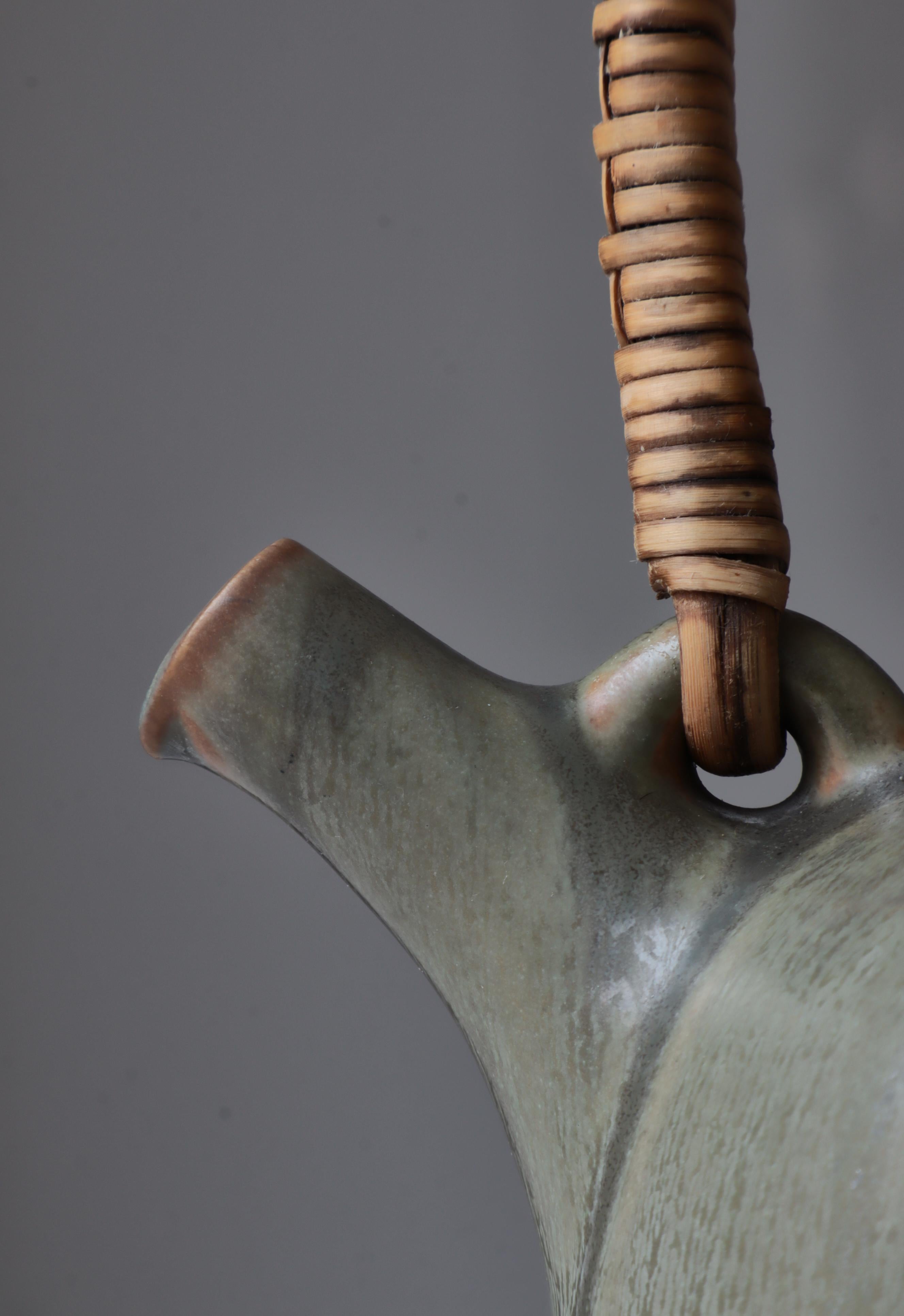 Dänische moderne dänische Steingut-Teekanne mit Haresfur-Glasur von Frode Bahnsen bei Palshus, 1950er Jahre im Angebot 7