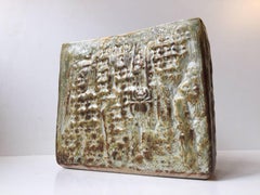 Danish Modern Stoneware Vase with Flies by Jorgen Mogensen, Own Studio 1950s