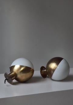 Danish Modern "Studio" Wall Lamps in Brass & Opaline by Vilhelm Lauritzen, 1940s