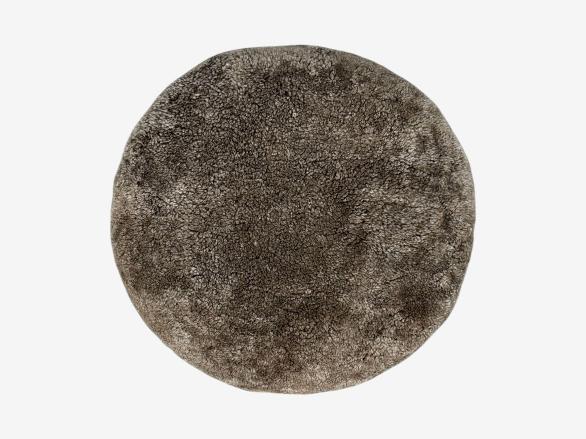 Contemporary Danish Modern Style, Brown Sheepskin, Maple, Shearling Footstools, 21st c. For Sale