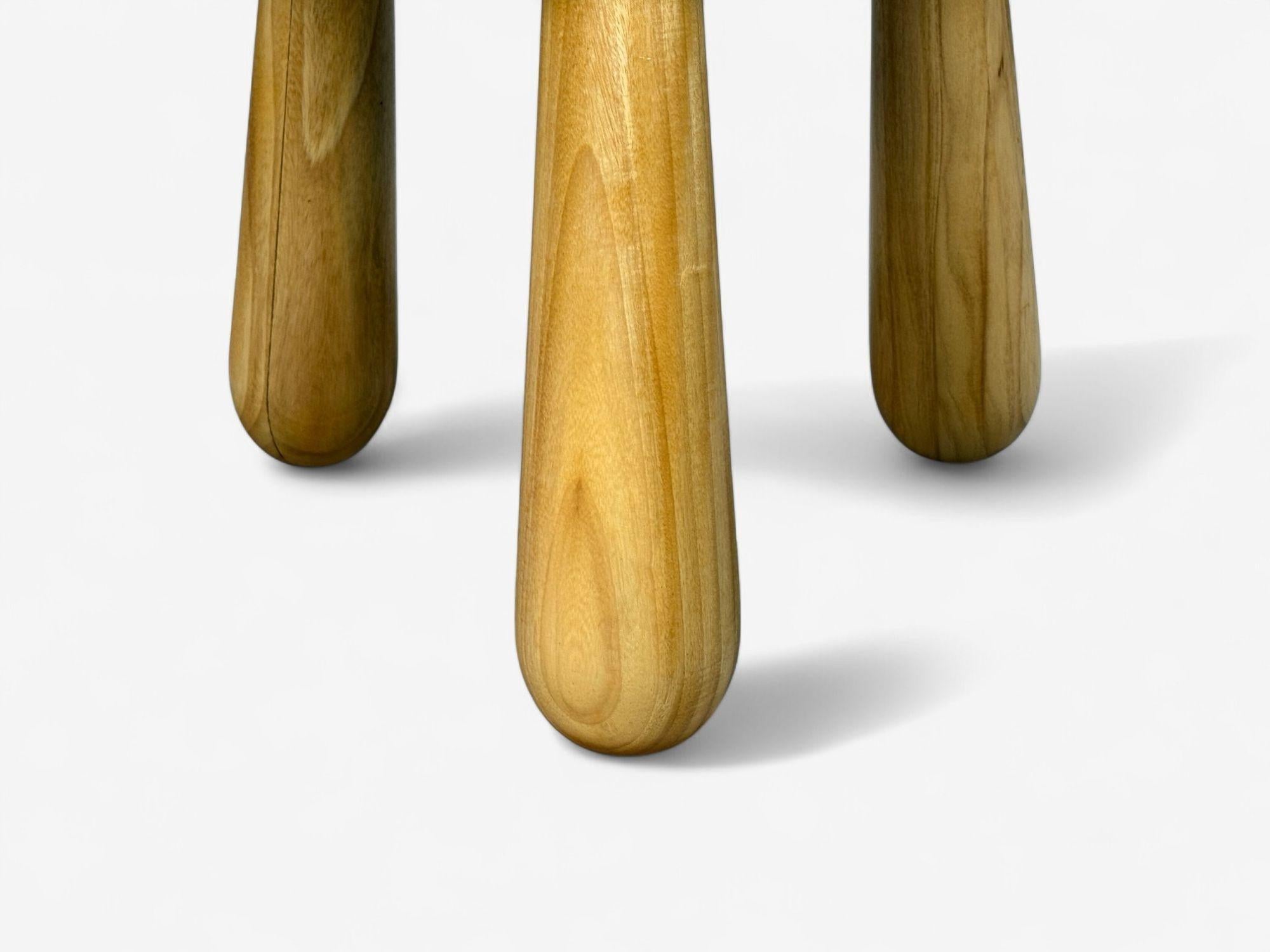 Danish Modern Style, Brown Sheepskin, Maple, Shearling Footstools, 21st c. For Sale 3