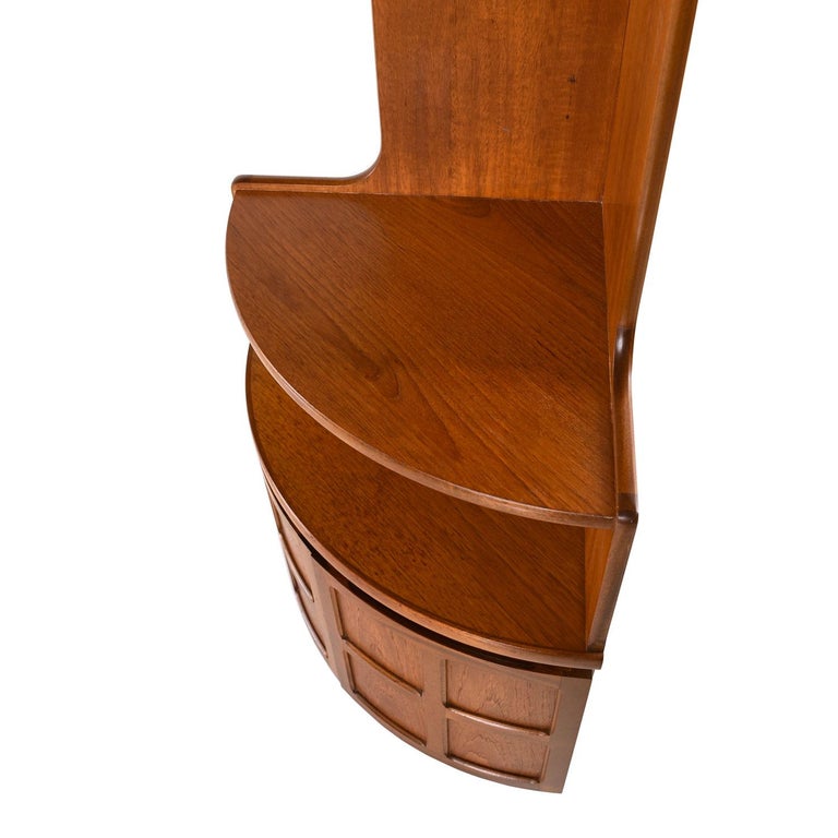 Danish Modern Style Lighted Teak Corner by Nathan Furniture of