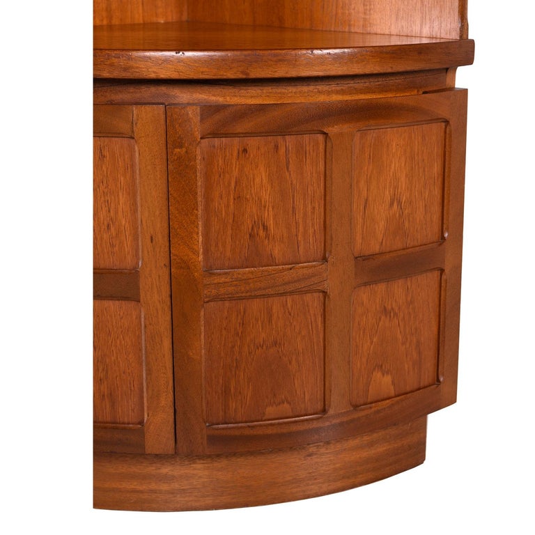 Danish Modern Style Lighted Teak Corner Cabinet by Nathan ...