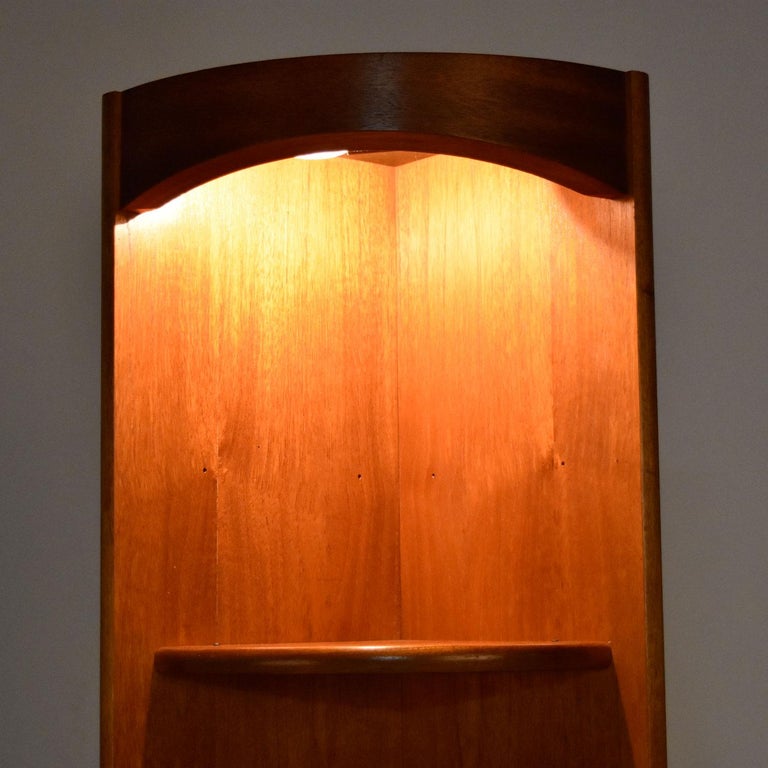 Danish Modern Style Lighted Teak Corner by Nathan Furniture of
