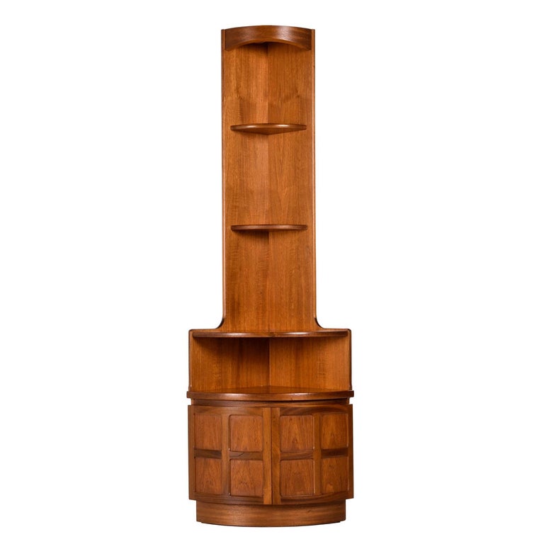 Danish Modern Style Lighted Teak Corner by Nathan Furniture of