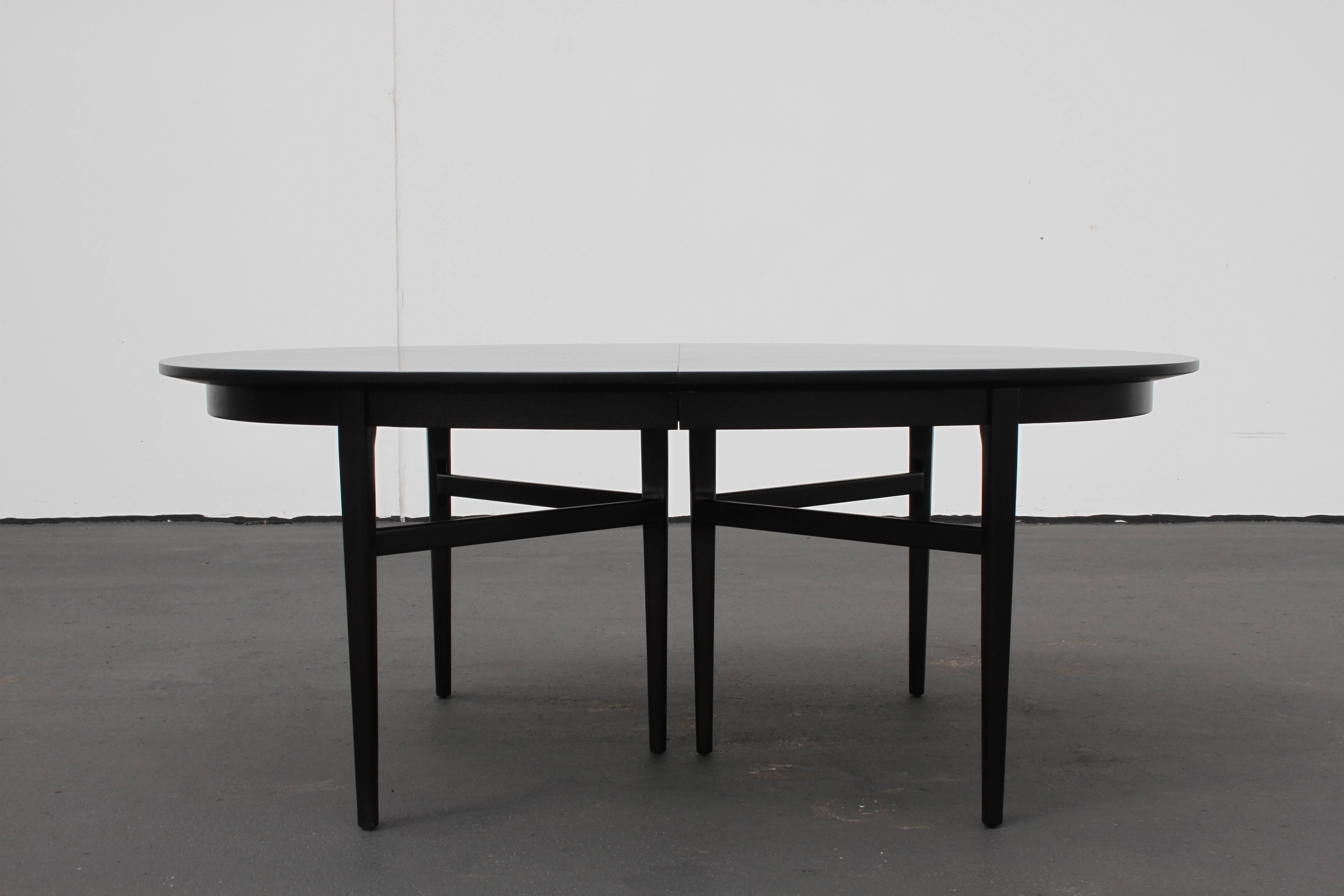 Mid-20th Century Danish Modern Style Rom Weber Oval Mid-Century Dining Table in Dark Espresso 