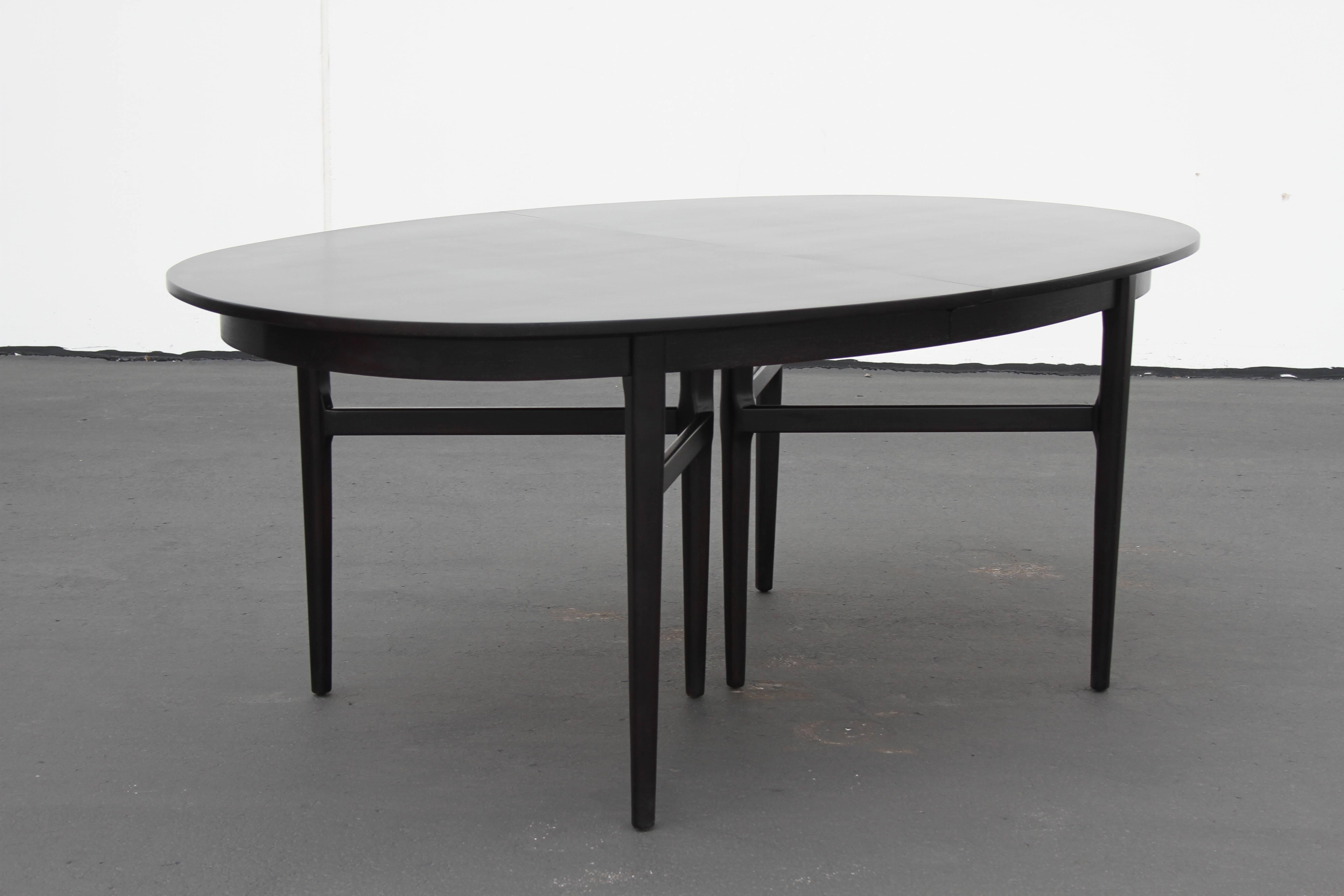 Danish Modern Style Rom Weber Oval Mid-Century Dining Table in Dark Espresso  1