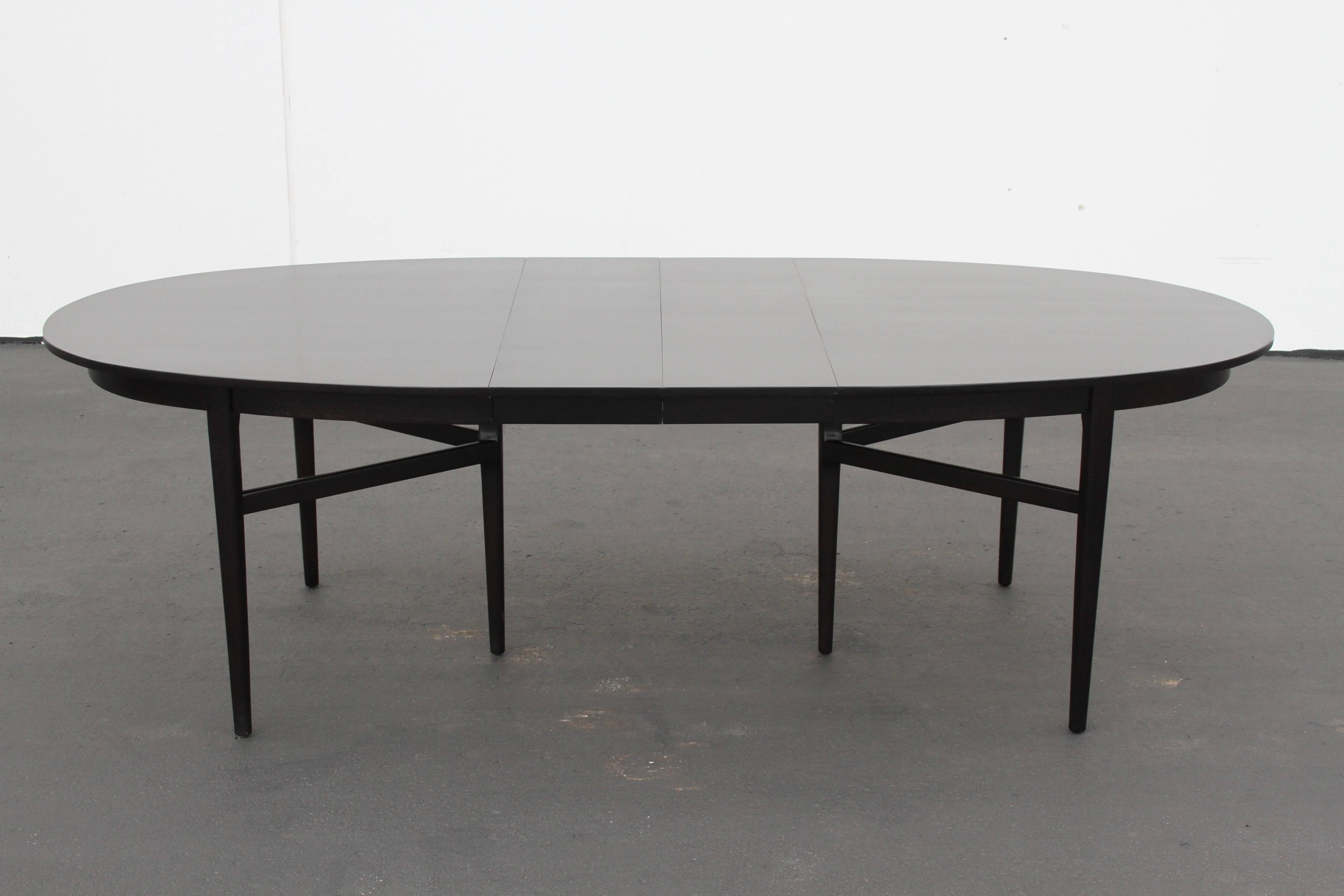 Danish Modern Style Rom Weber Oval Mid-Century Dining Table in Dark Espresso  4