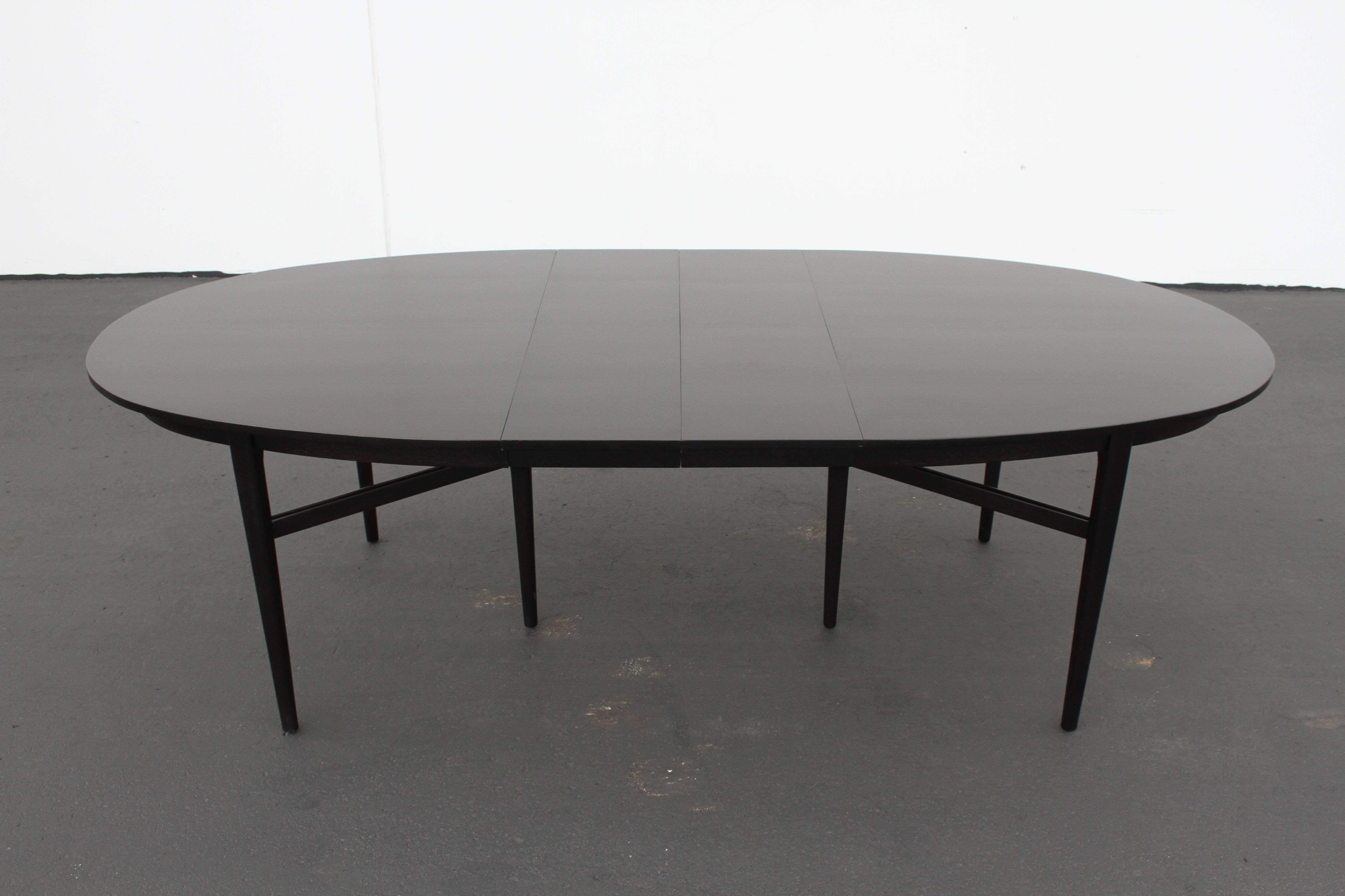 Danish Modern Style Rom Weber Oval Mid-Century Dining Table in Dark Espresso  5