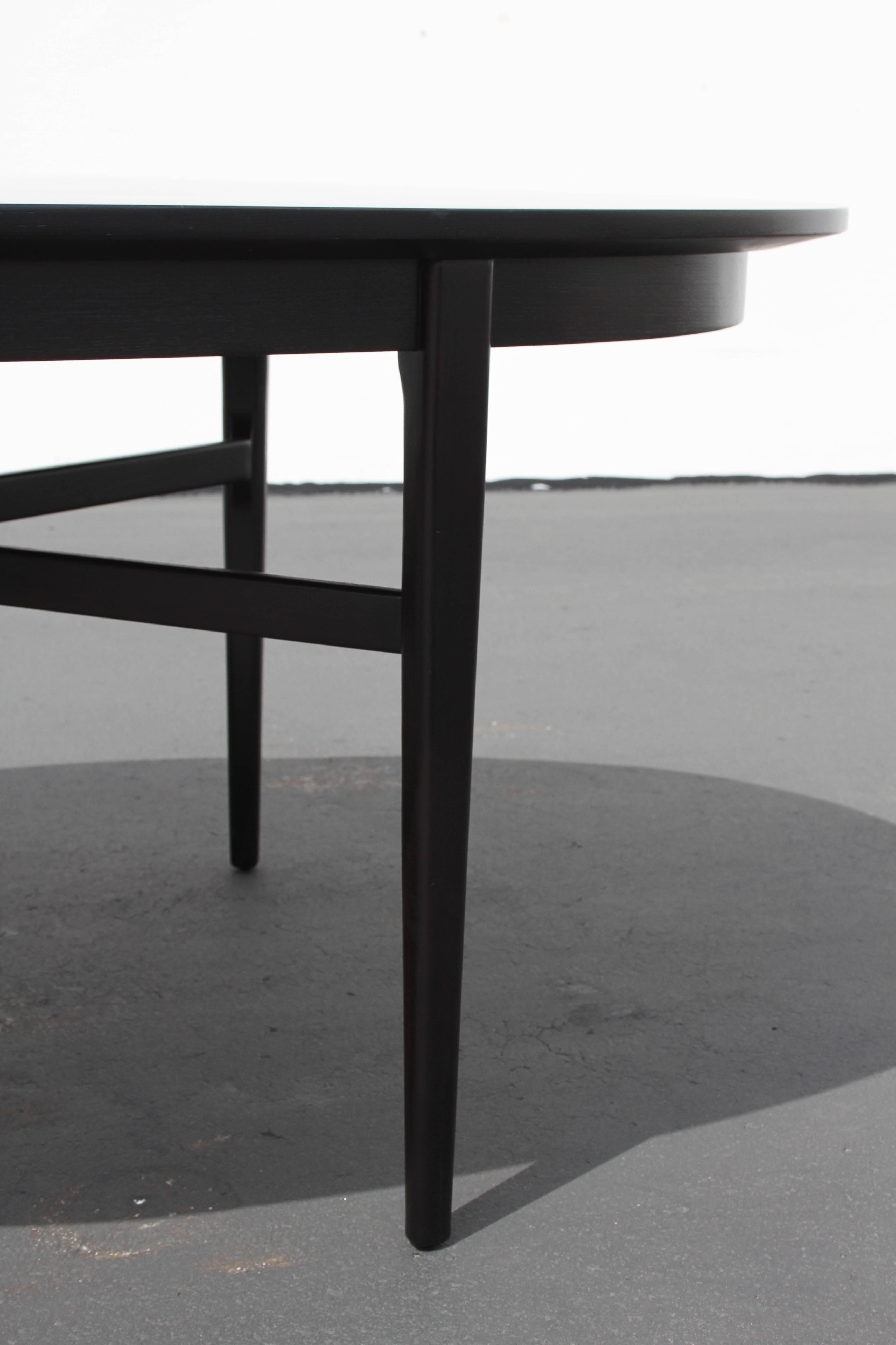 Danish Modern Style Rom Weber Oval Mid-Century Dining Table in Dark Espresso  6