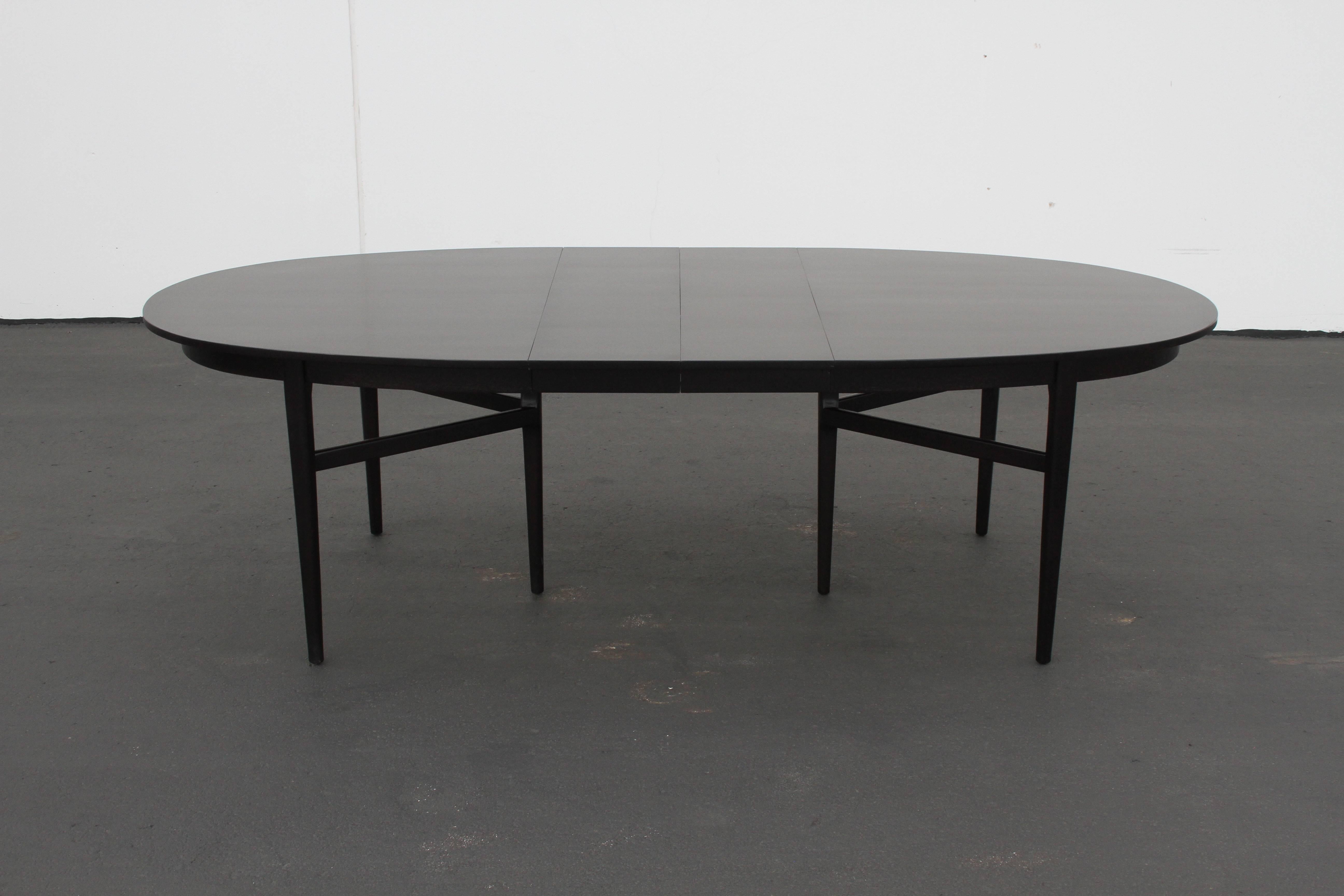 Danish Modern Style Rom Weber Oval Mid-Century Dining Table in Dark Espresso  7