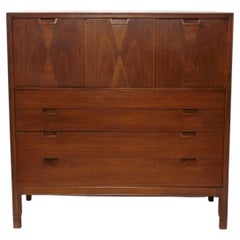 Danish Modern Style Walnut Chest or Dresser by Mt. Airy Janus Line Credenza